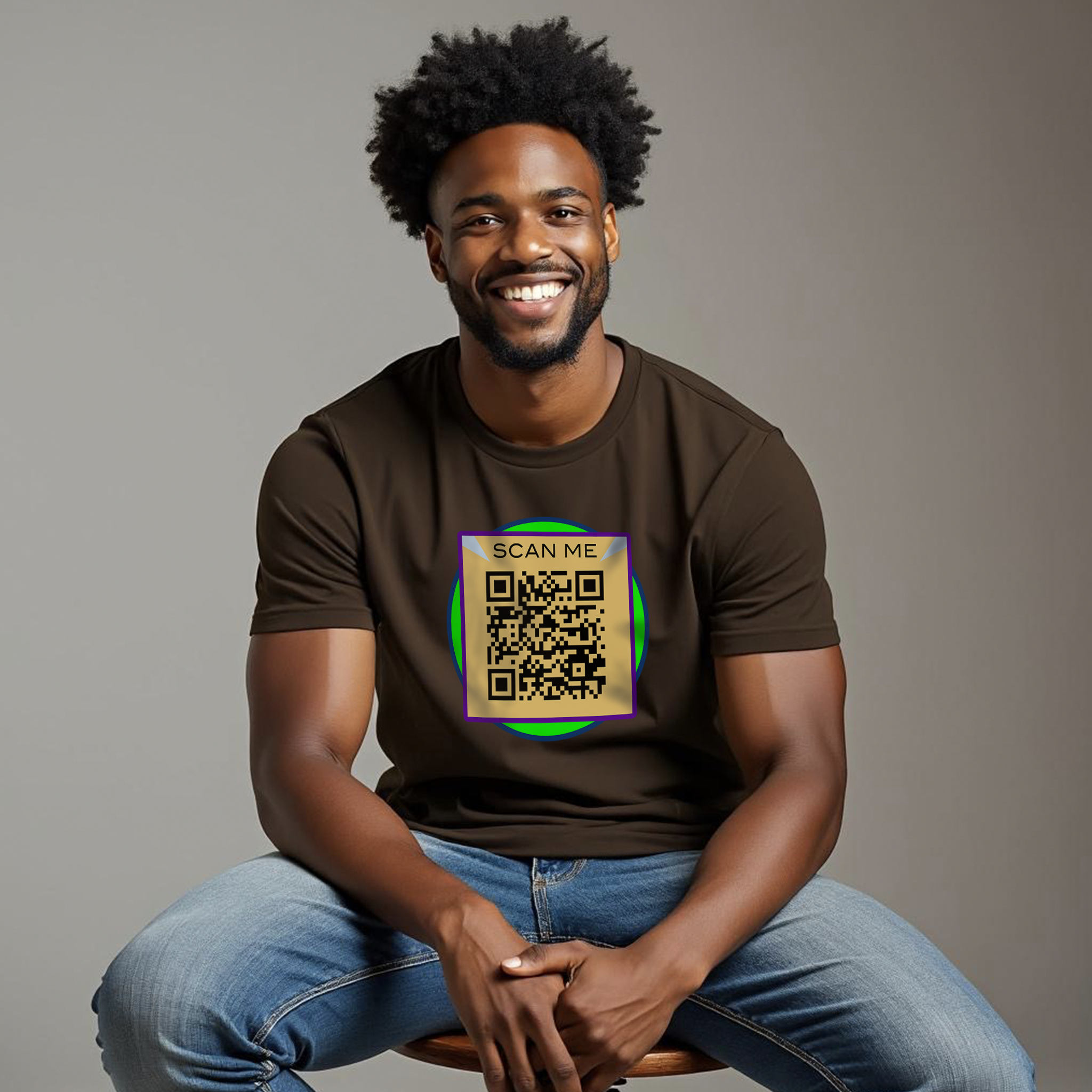 UPDATED! Fun QR Code - Unisex Softstyle T-Shirt product thumbnail image
