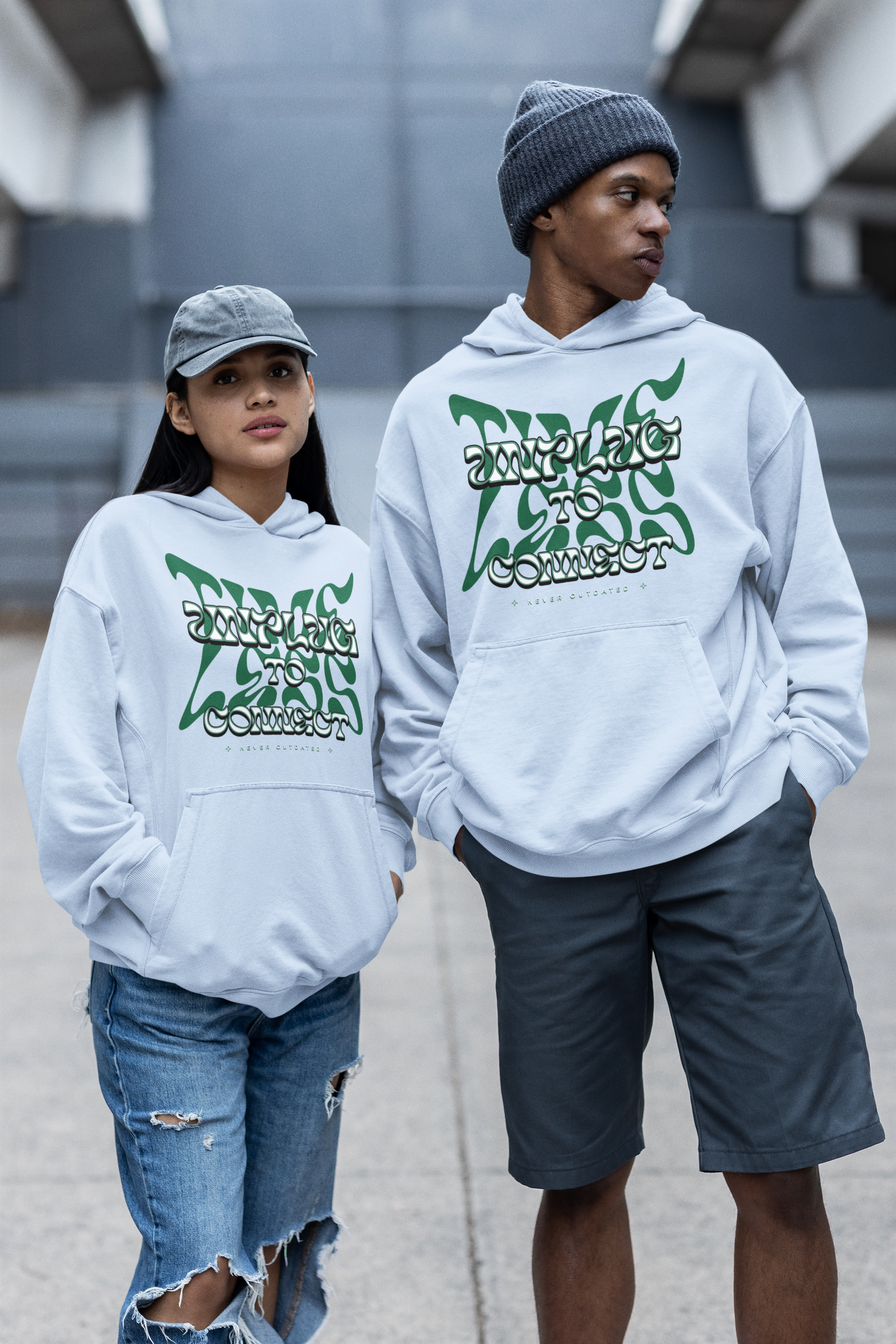 Unplug to Connect - TimeLess Hoodie, Urban Graphic Hoodie for Comfort &amp; Style, Perfect for Casual Outings, Gifts for Hipsters, Streetwear Fashion, Everyday Wear, Lounge Attire product thumbnail image