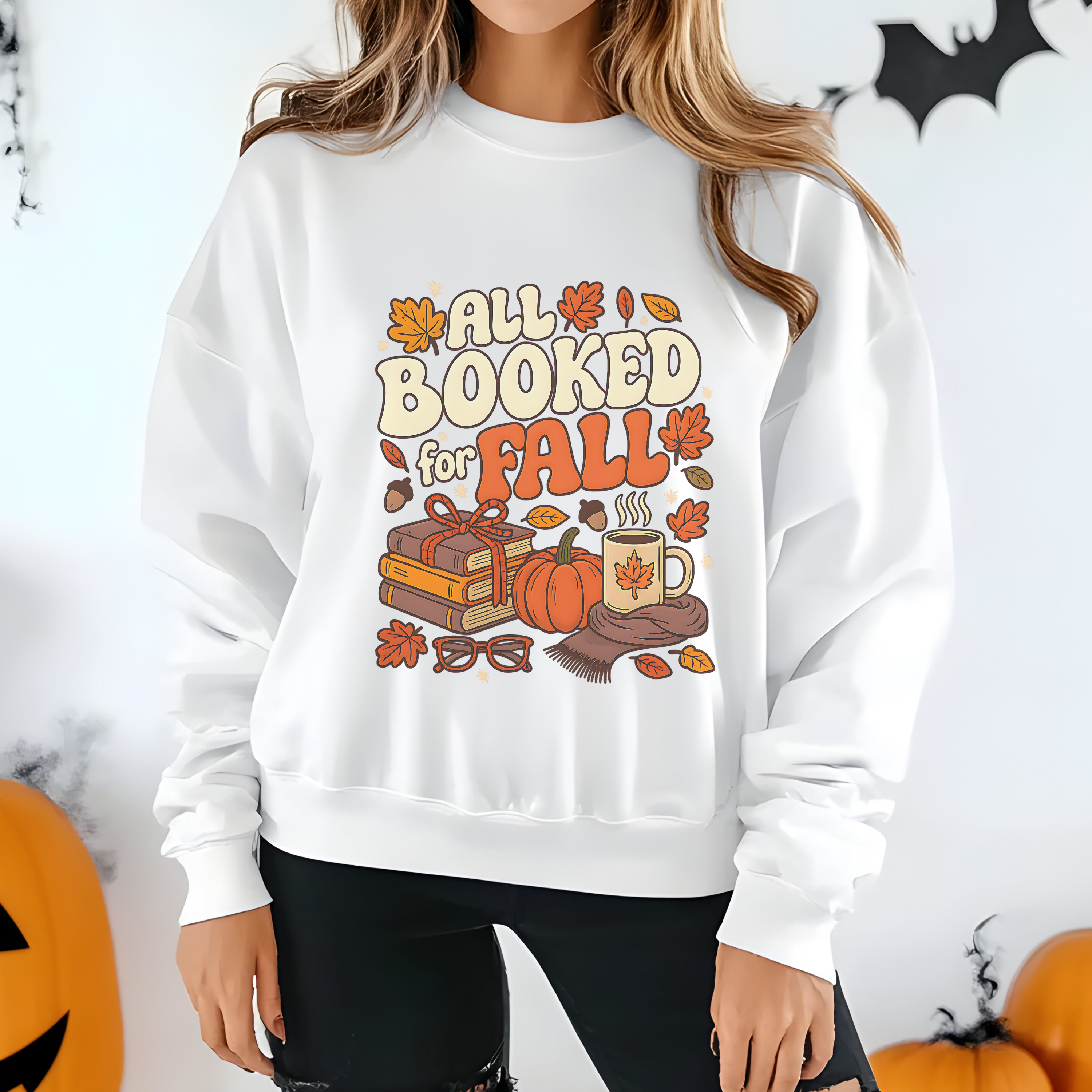 Booked Up All Fall Sweatshirt Booked Up All Fall Sweatshirt