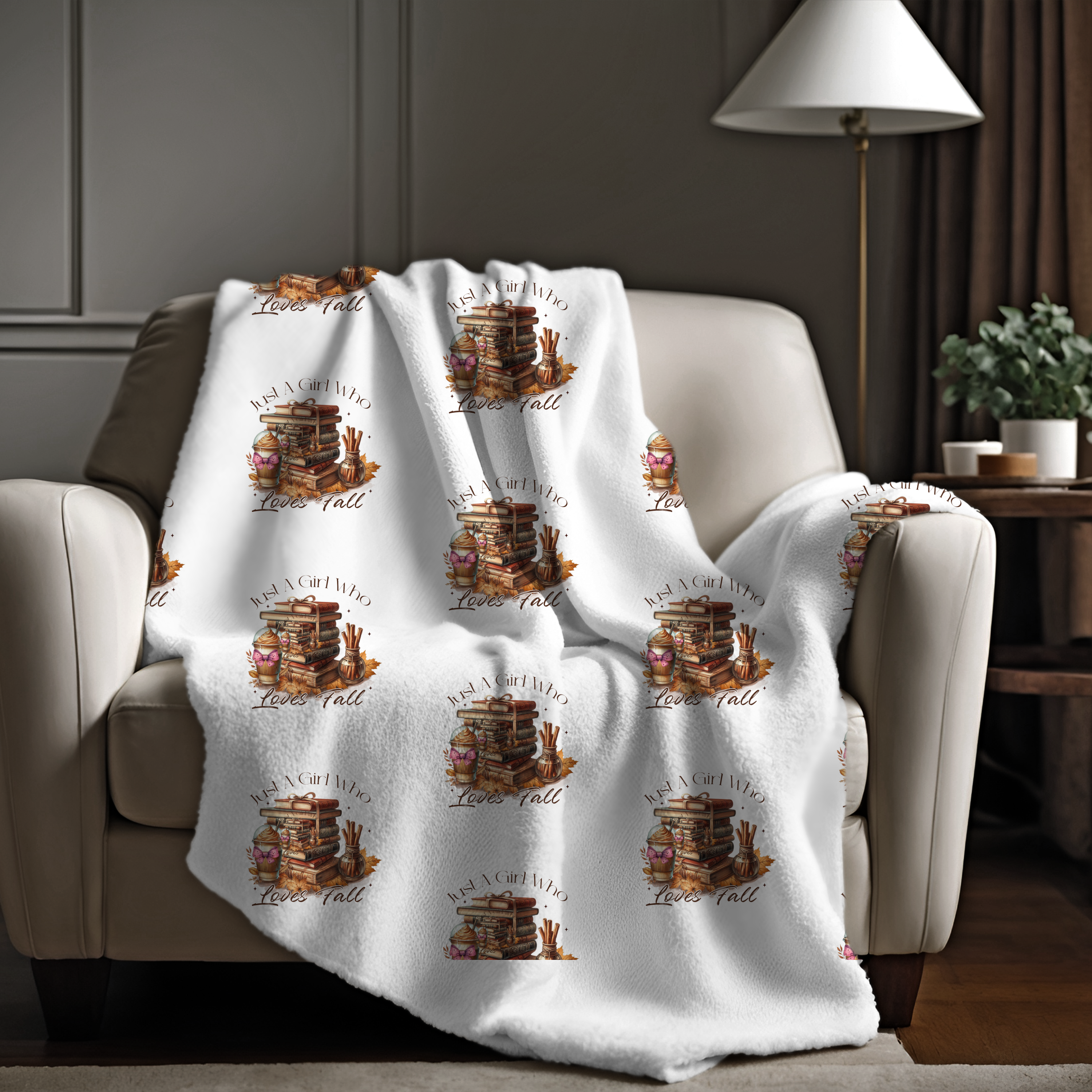 Cozy Fall-Themed Velveteen Plush Blanket product thumbnail image Cozy Fall-Themed Velveteen Plush Blanket product thumbnail image