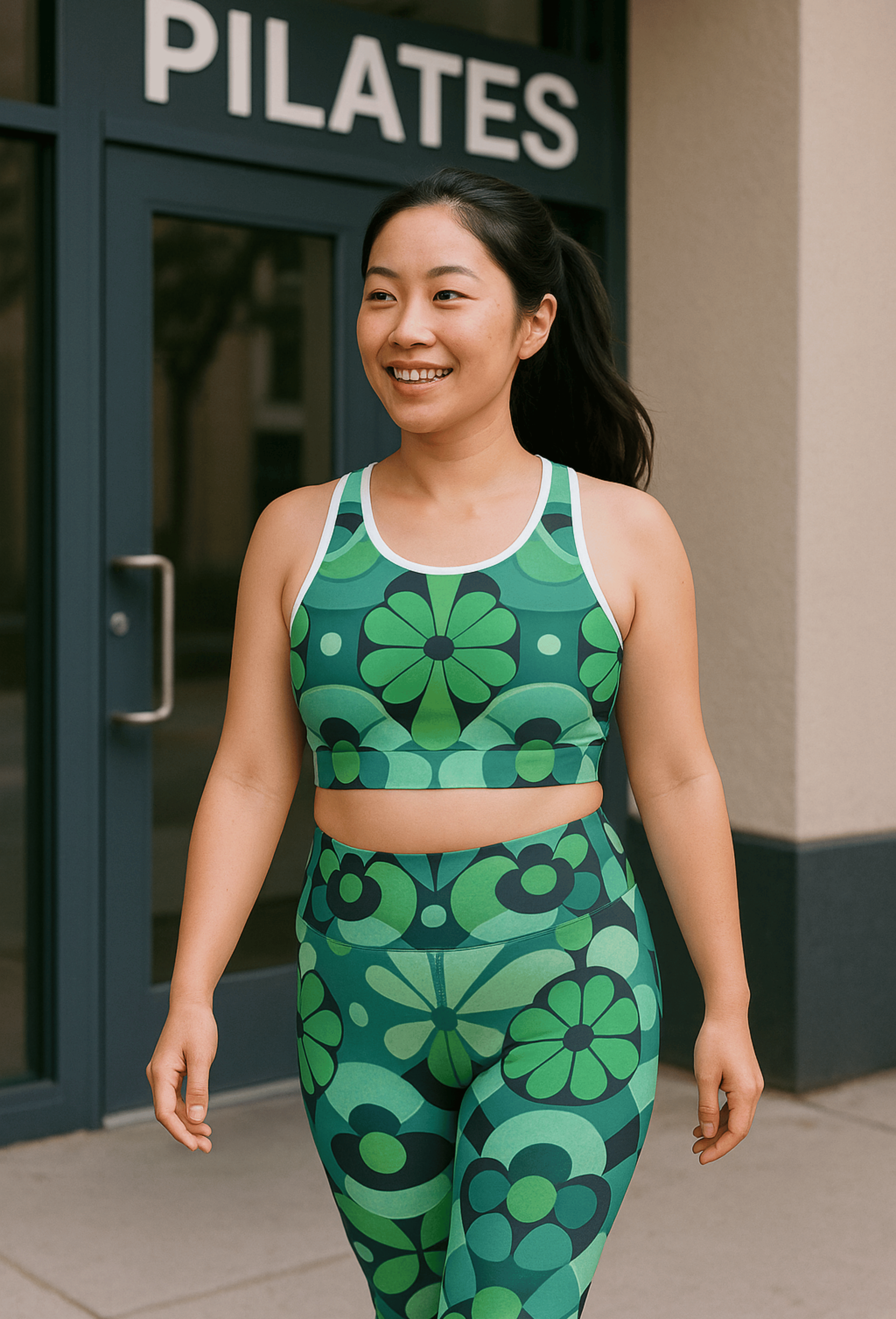 Bohemian Floral Sports Bra, Yoga Apparel, Activewear, Workout Gear, Gift for Fitness Lovers, Summer Sportswear - Green Bohemian Floral Sports Bra, Yoga Apparel, Activewear, Workout Gear, Gift for Fitness Lovers, Summer Sportswear - Green