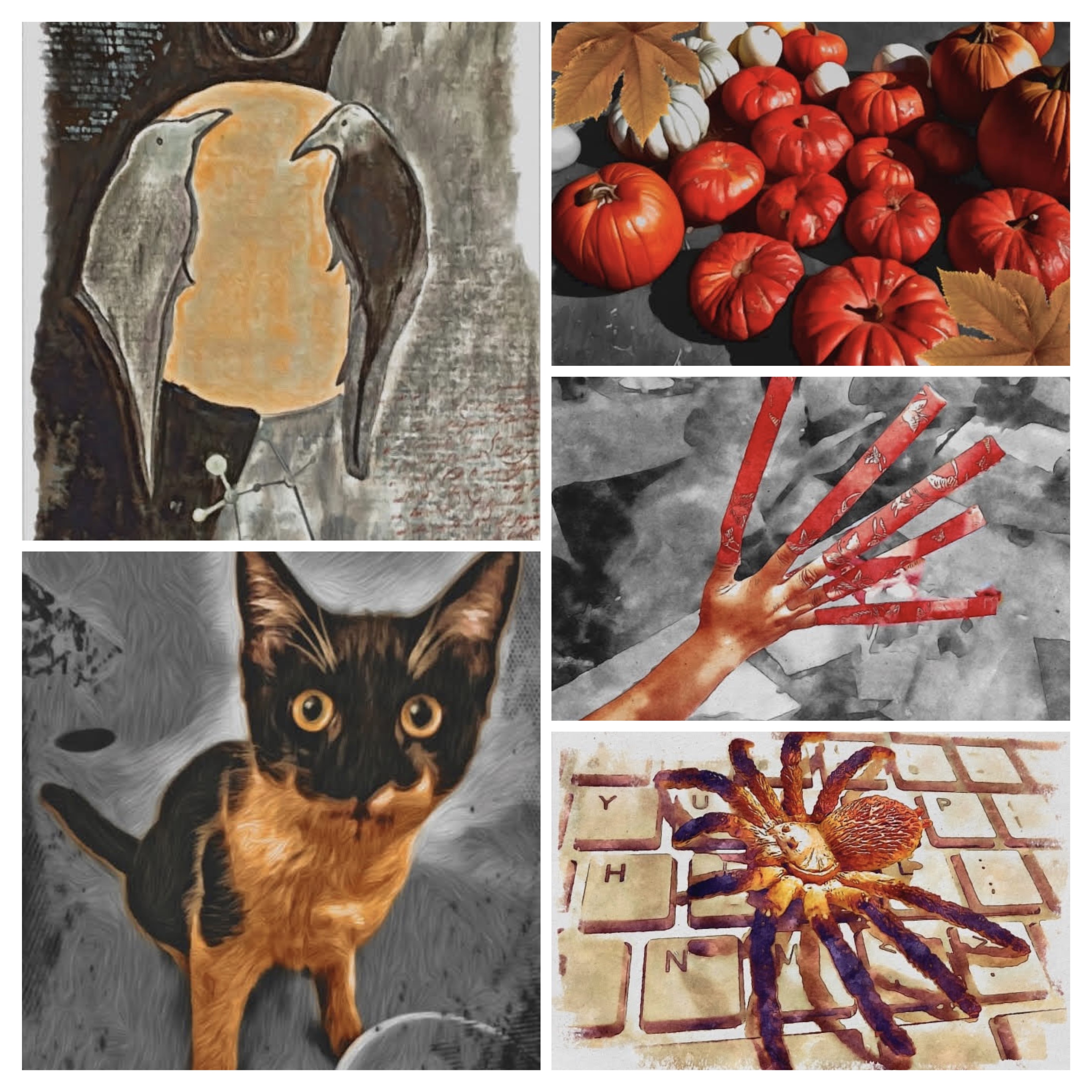 Halloween & Fall Inspired Greeting Card Set – 5 Unique Designs product thumbnail image Halloween & Fall Inspired Greeting Card Set – 5 Unique Designs product thumbnail image