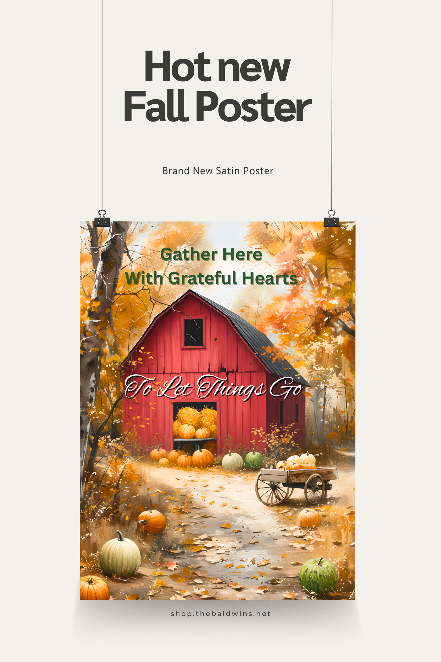 "Gather Here with Grateful Hearts" | Rustic Red Barn Autumn Poster product thumbnail image "Gather Here with Grateful Hearts" | Rustic Red Barn Autumn Poster product thumbnail image