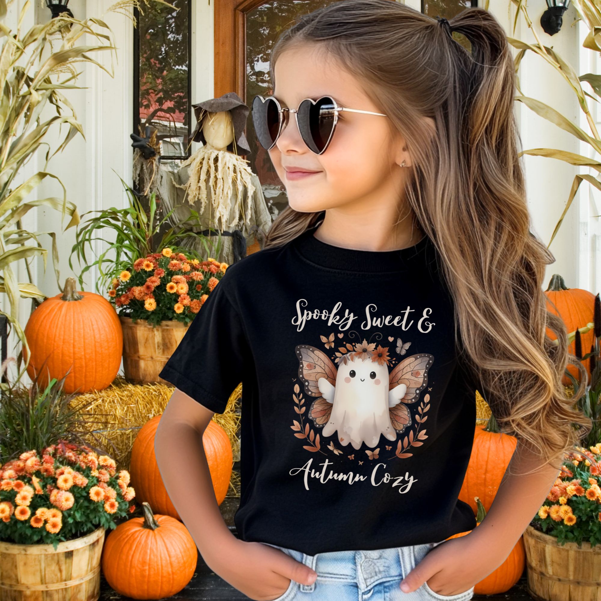 Spooky Sweet &amp; Autumn Cozy kids Tee  product thumbnail image