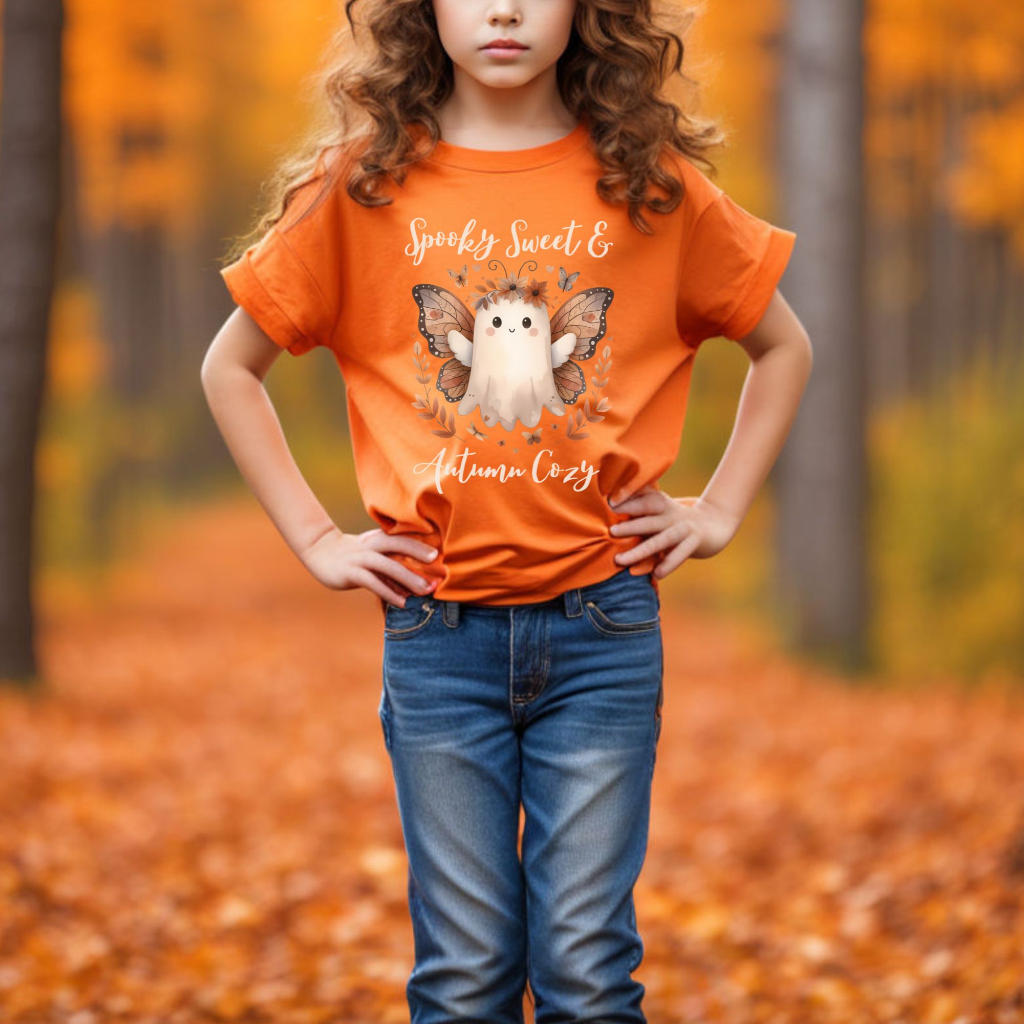 Spooky Sweet &amp; Autumn Cozy kids Tee  product thumbnail image