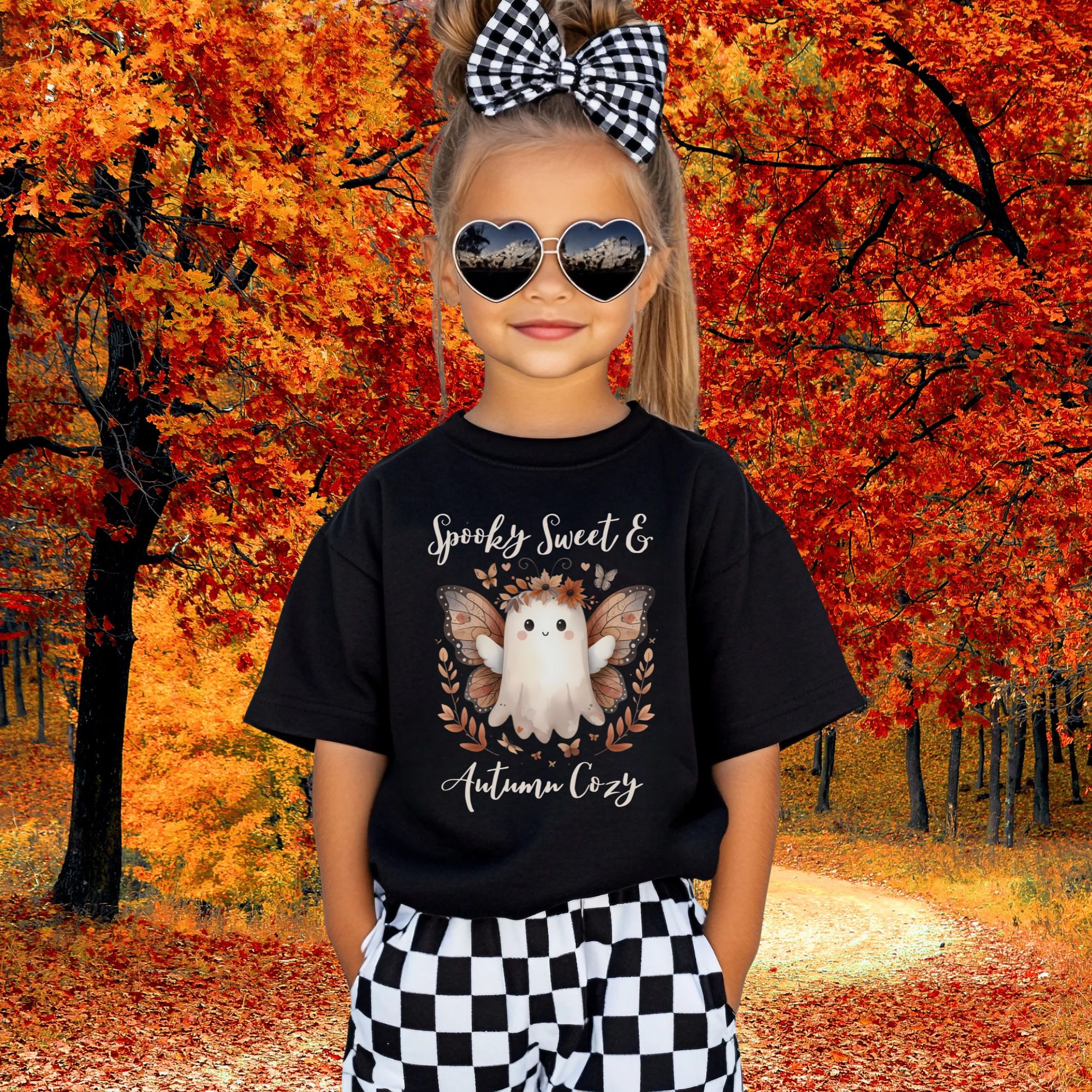 Spooky Sweet &amp; Autumn Cozy kids Tee  product thumbnail image