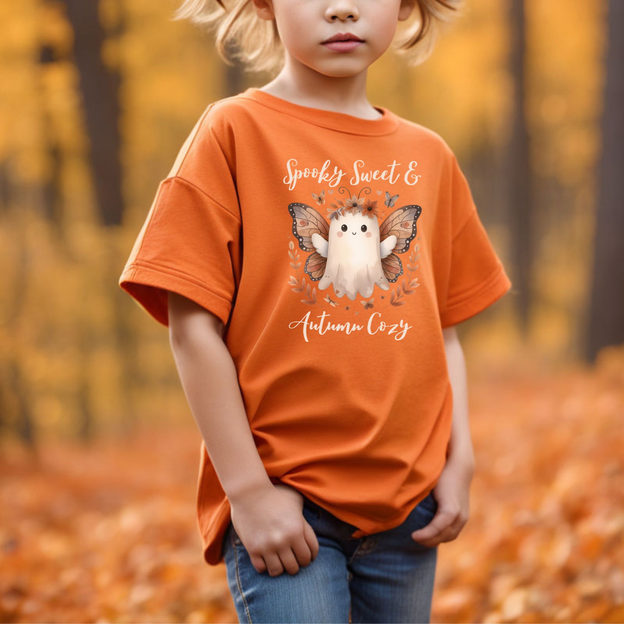Spooky Sweet &amp; Autumn Cozy kids Tee  product thumbnail image