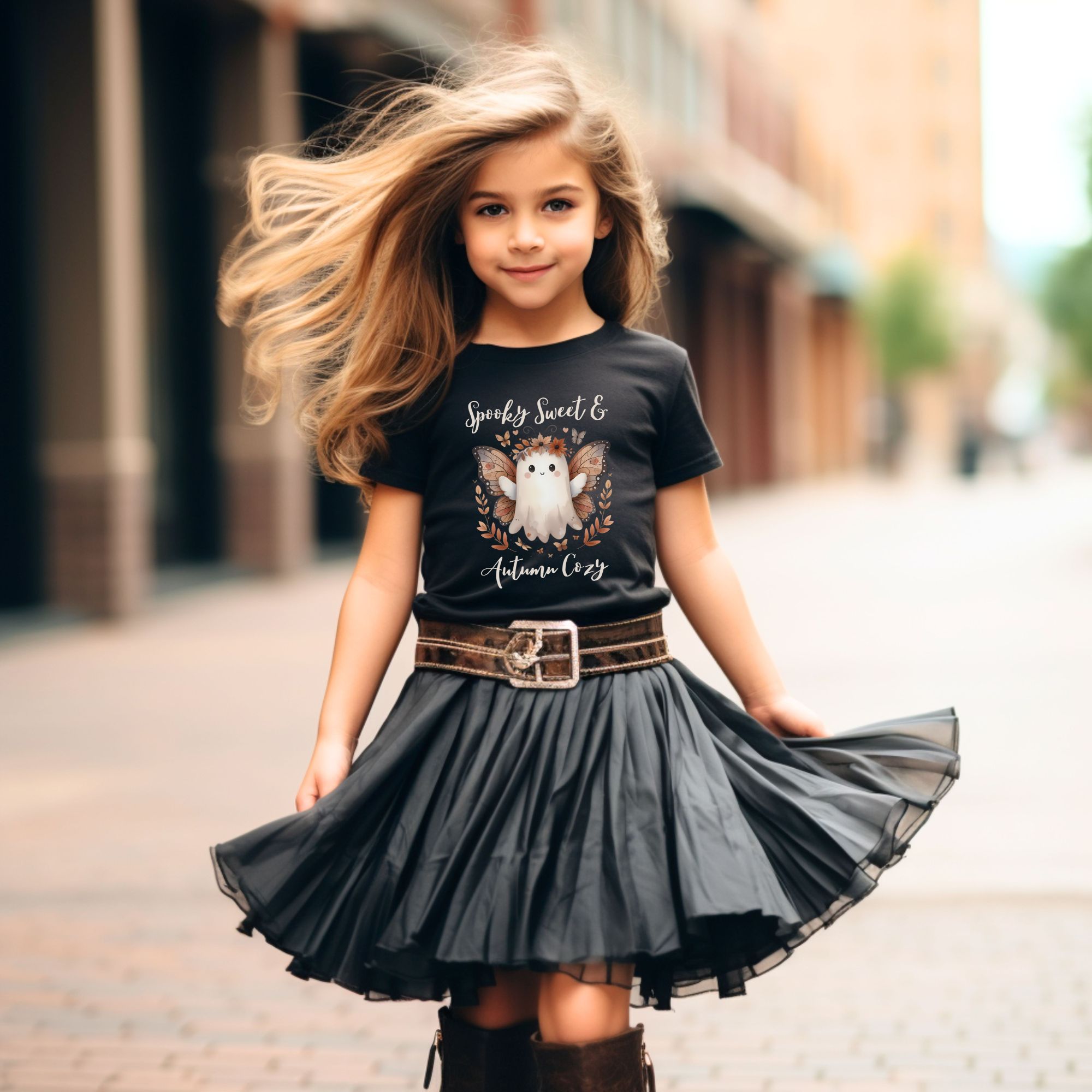 Spooky Sweet &amp; Autumn Cozy kids Tee  product thumbnail image