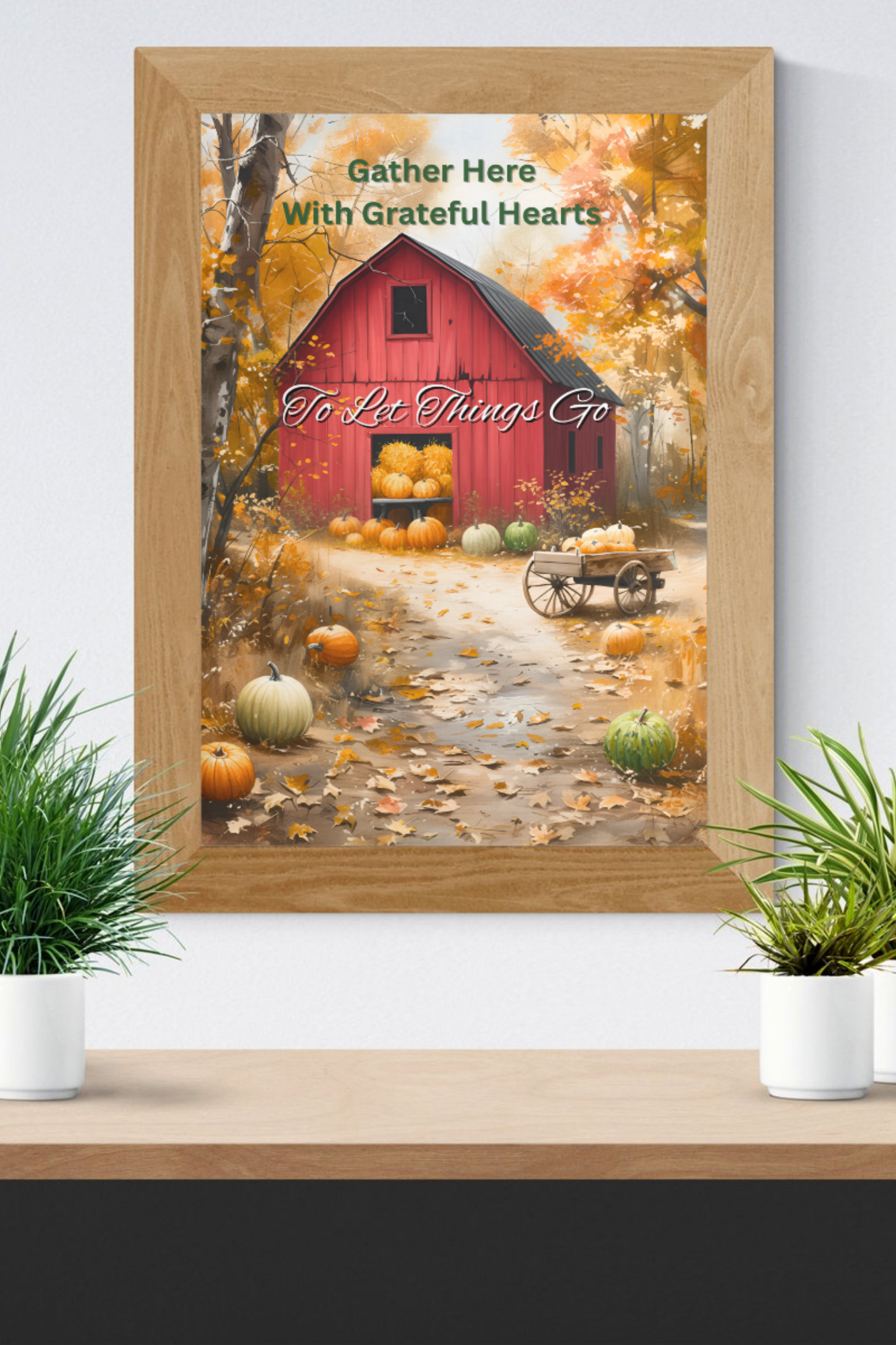"Gather Here with Grateful Hearts" | Rustic Red Barn Autumn Poster product thumbnail image "Gather Here with Grateful Hearts" | Rustic Red Barn Autumn Poster product thumbnail image