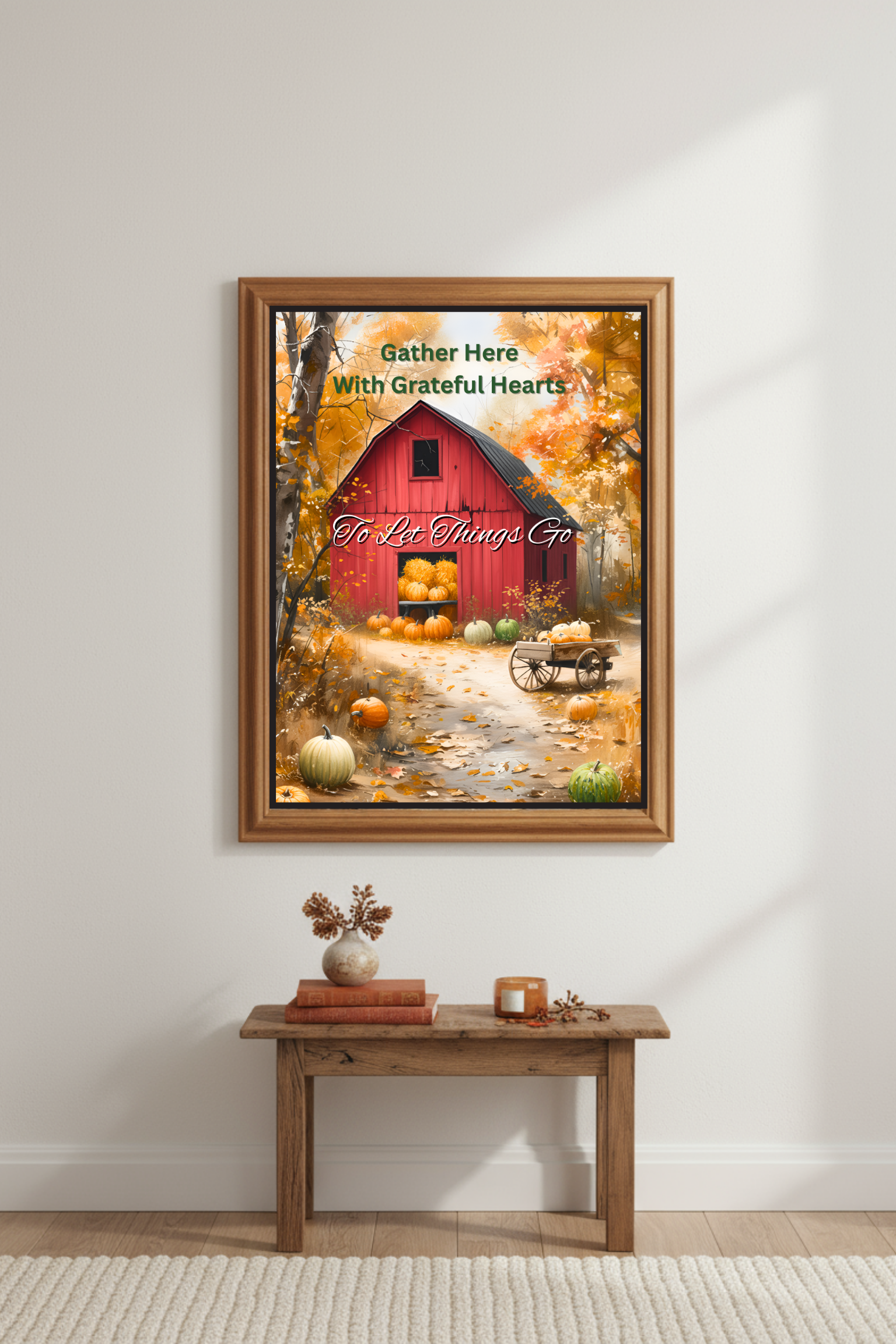 "Gather Here with Grateful Hearts" | Rustic Red Barn Autumn Poster product thumbnail image "Gather Here with Grateful Hearts" | Rustic Red Barn Autumn Poster product thumbnail image