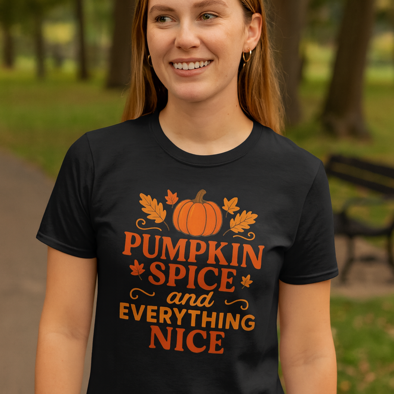 Fall Vibes Pumpkin Spice Tee, Unisex T-Shirt, Autumn Fashion, Cozy Casual Wear, Thanksgiving Gift, Seasonal Apparel product thumbnail image
