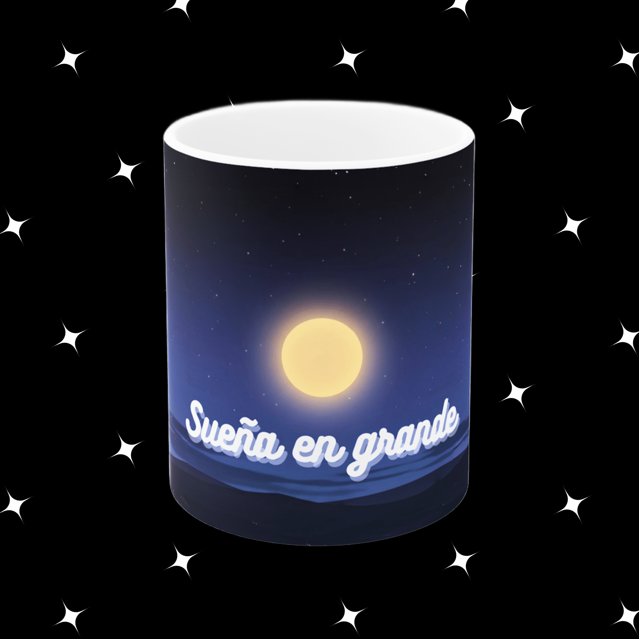 Taza “Sueña en grande” – Luna y estrellas en estilo cute, ideal para inspirar cada día (11oz/15oz) product thumbnail image