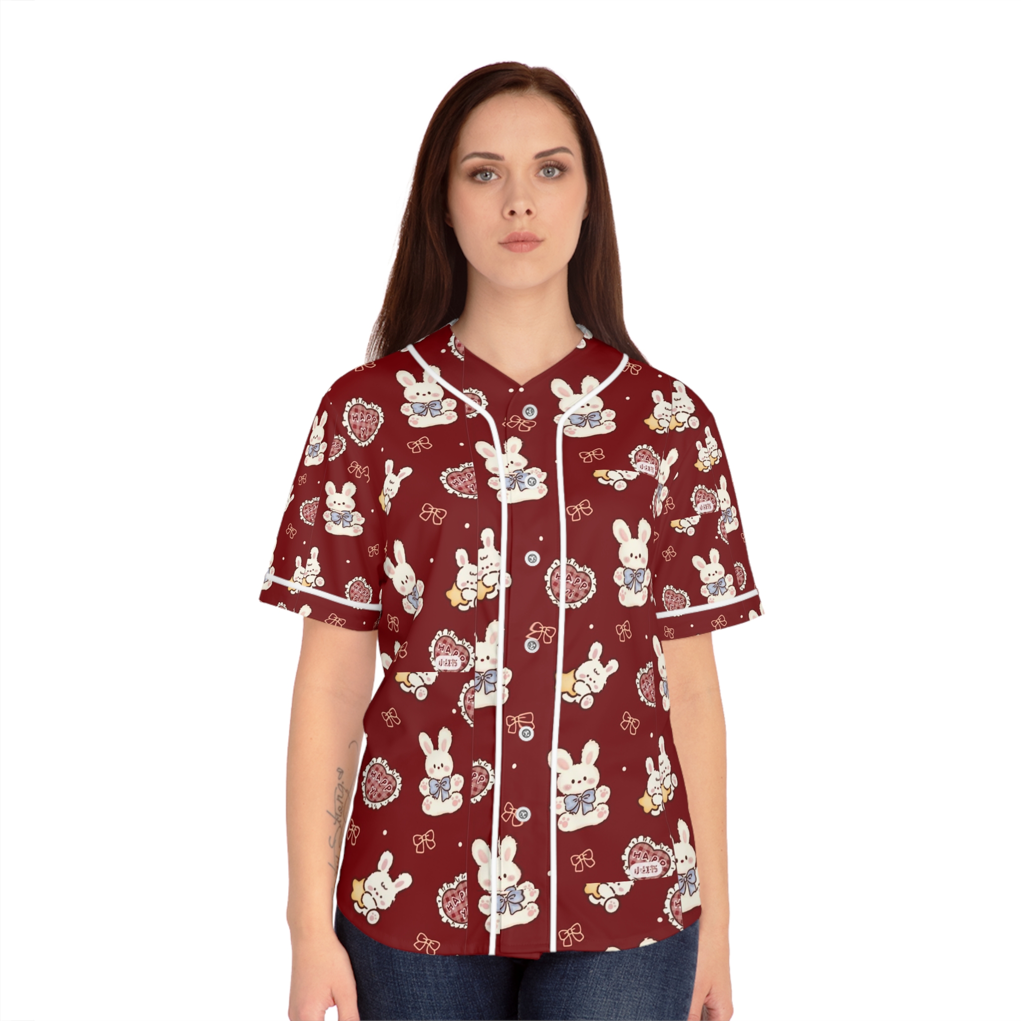 Personalized Women's Baseball Pajama Style, Customizable Pattern Shirt, Gift for Her, Casual Wear, Summer Outfit, Trendy Apparel product thumbnail image Personalized Women's Baseball Pajama Style, Customizable Pattern Shirt, Gift for Her, Casual Wear, Summer Outfit, Trendy Apparel product thumbnail image