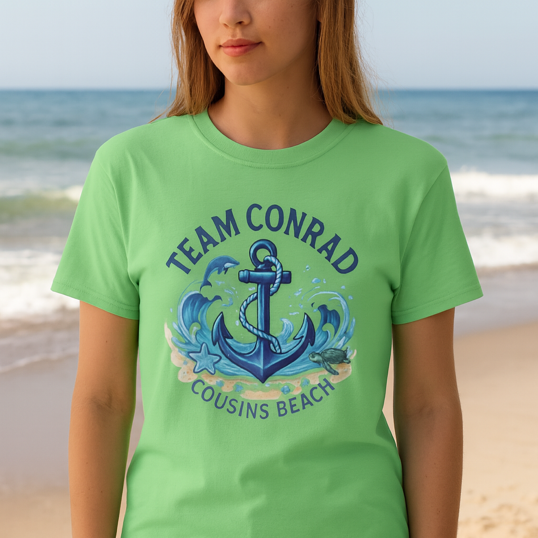 Team Conrad Cousins Beach Shirt Summer I Turned Pretty Anchor Graphic Tee