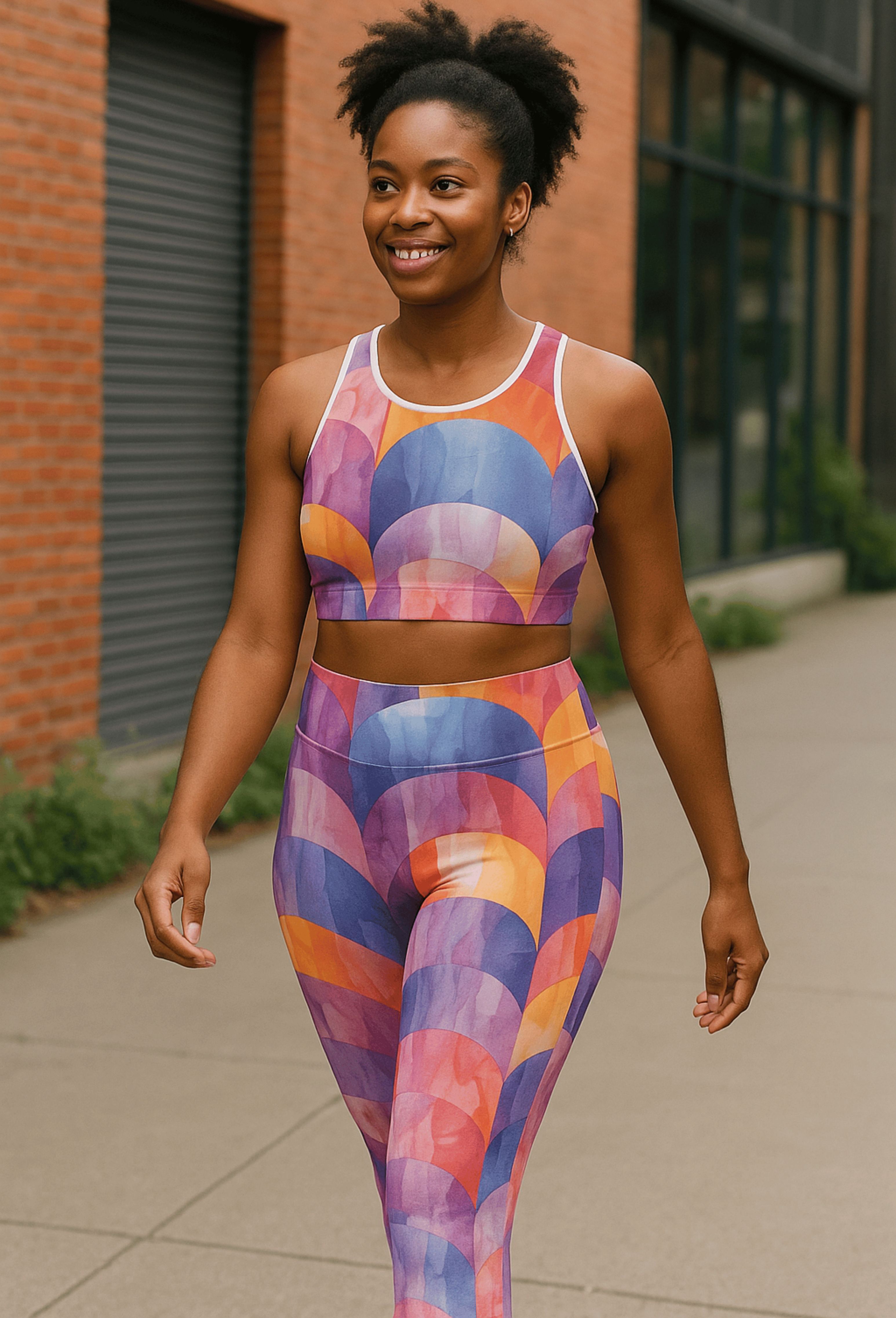 Colorful Women's Casual Leggings - Vibrant AOP Design for Yoga, Activewear, Loungewear, Gifts, Summer Style - Bright Moon product thumbnail image