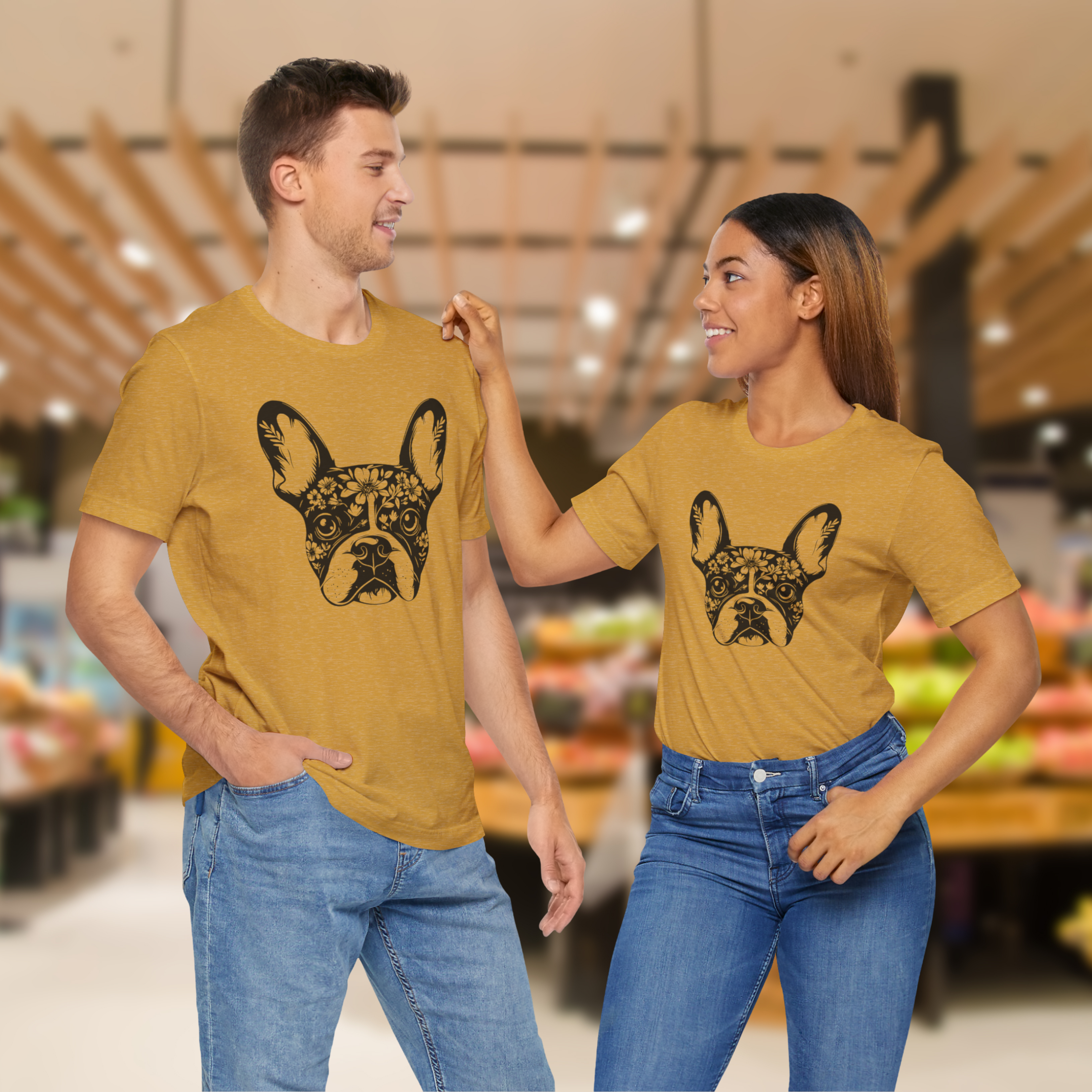 👕 Floral French Bulldog T-Shirt – Cute Dog Lover Tee, Unisex Pet Apparel product thumbnail image