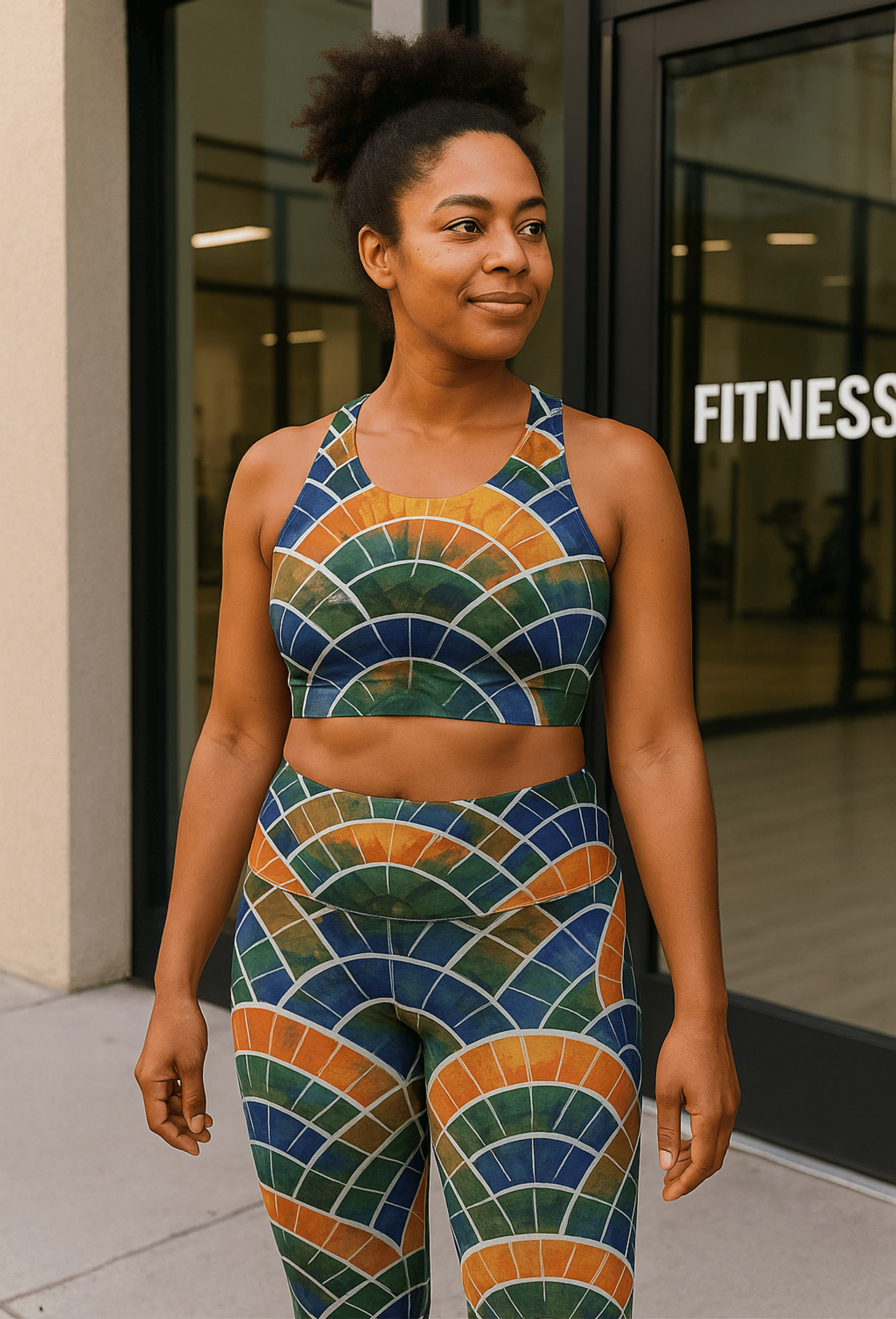 Vibrant Geometric Sports Bra | Workout Top, Yoga Wear, Activewear, Gym Crop, Fitness Apparel