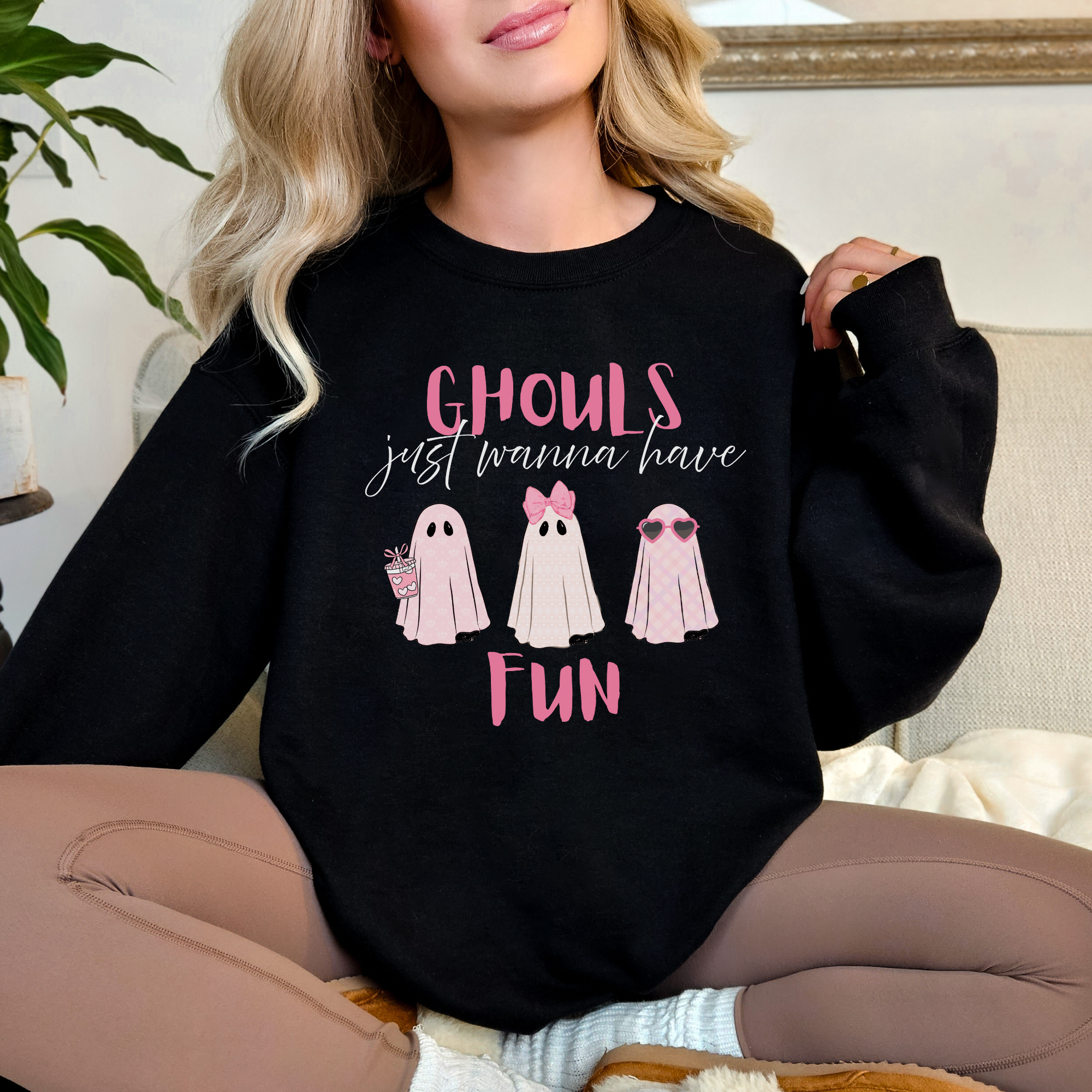 Ghouls Just Wanna Have Fun Crewneck Sweatshirt Ghouls Just Wanna Have Fun Crewneck Sweatshirt