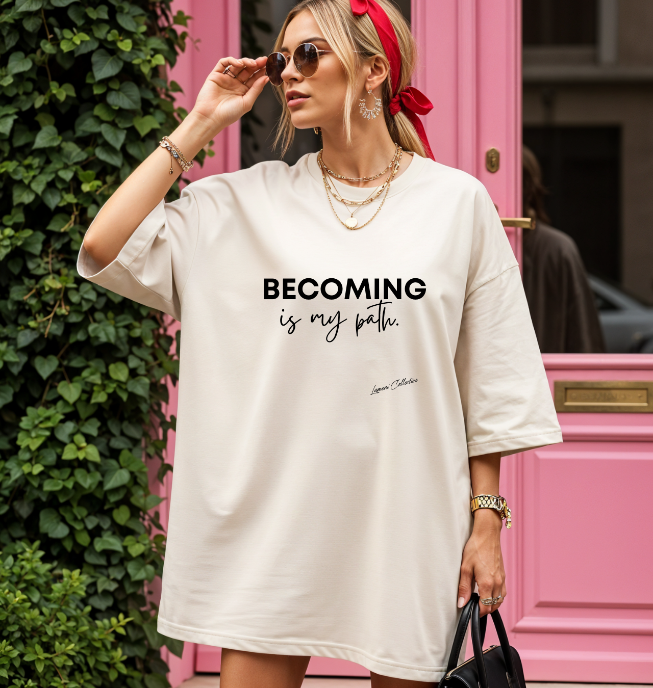 Inspirational Unisex T-Shirt – “Becoming is My Path” | Growth Mindset, Everyday Motivation, Comfort Colors® Ivory product thumbnail image Inspirational Unisex T-Shirt – “Becoming is My Path” | Growth Mindset, Everyday Motivation, Comfort Colors® Ivory product thumbnail image