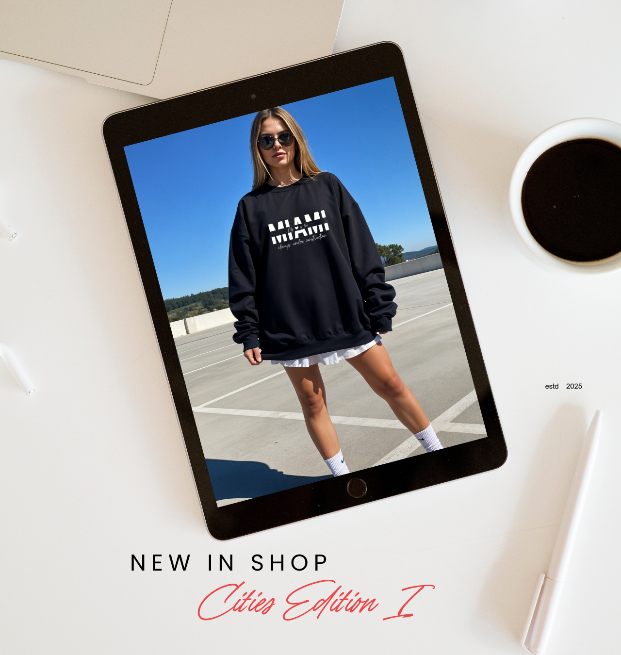 Black Miami Sweatshirt | Unisex Oversized Crewneck | Minimalist Streetwear | Black Gildan 18000 product thumbnail image Black Miami Sweatshirt | Unisex Oversized Crewneck | Minimalist Streetwear | Black Gildan 18000 product thumbnail image