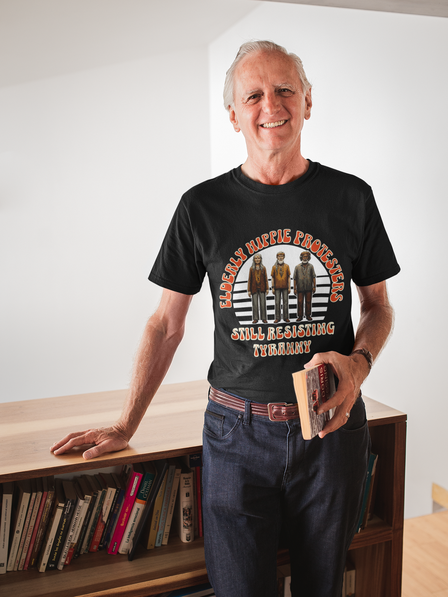 Elderly Hippie Protesters T-Shirt - Still Resisting Tyranny Unisex Tee product thumbnail image