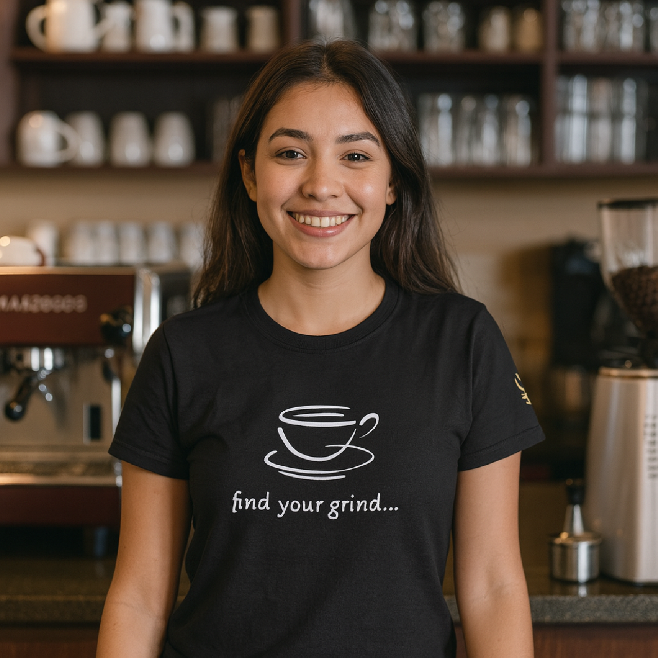 Find Your Grind Black 100% Cotton T-Shirt