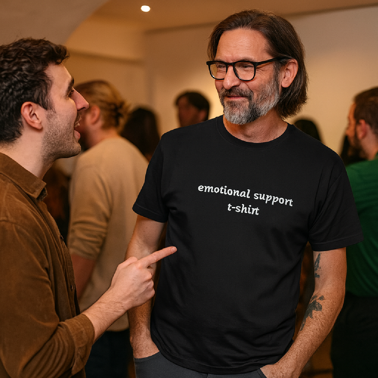 Emotional Support Black 100% Cotton T-Shirt