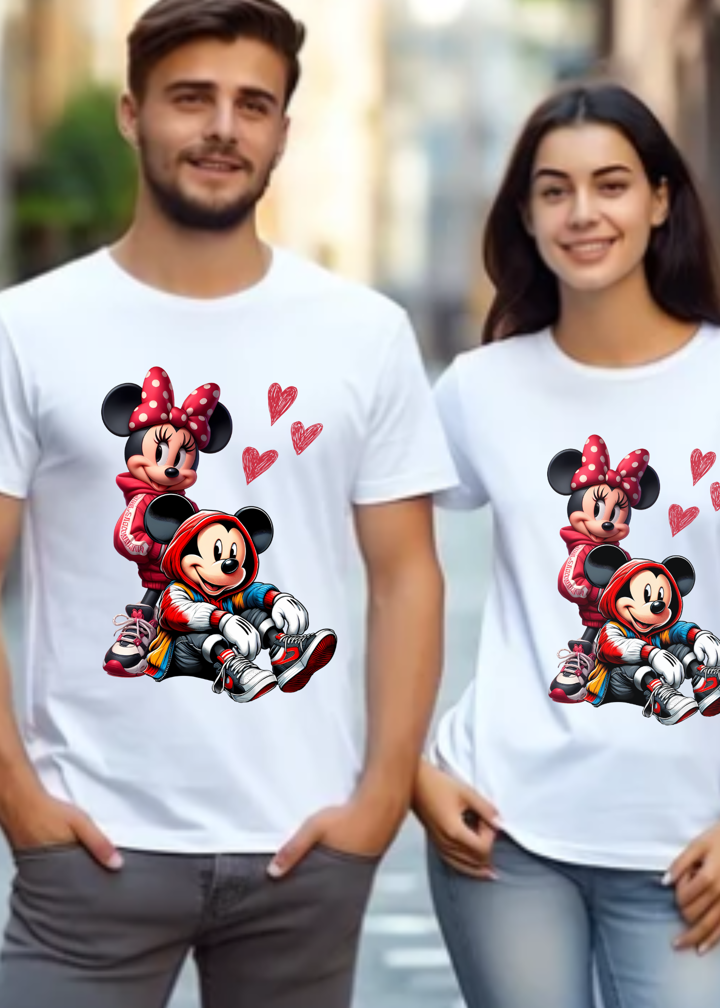 Mickey &amp; Minnie Hearts T-Shirt, 