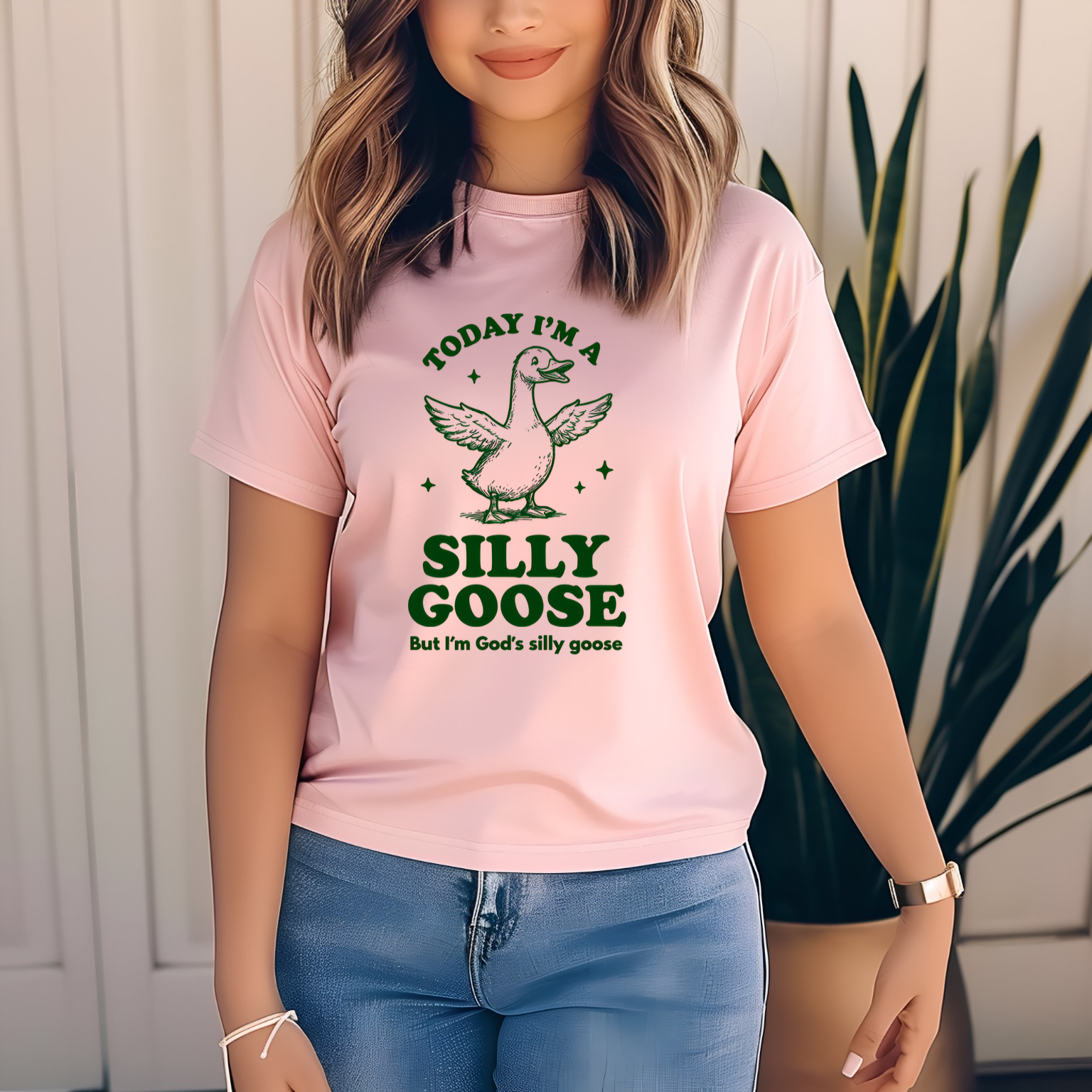God’s Silly Goose without the tie | Unisex Garment Dyed Comfort Colors | Christian Graphic T-shirt | S-4XL product thumbnail image