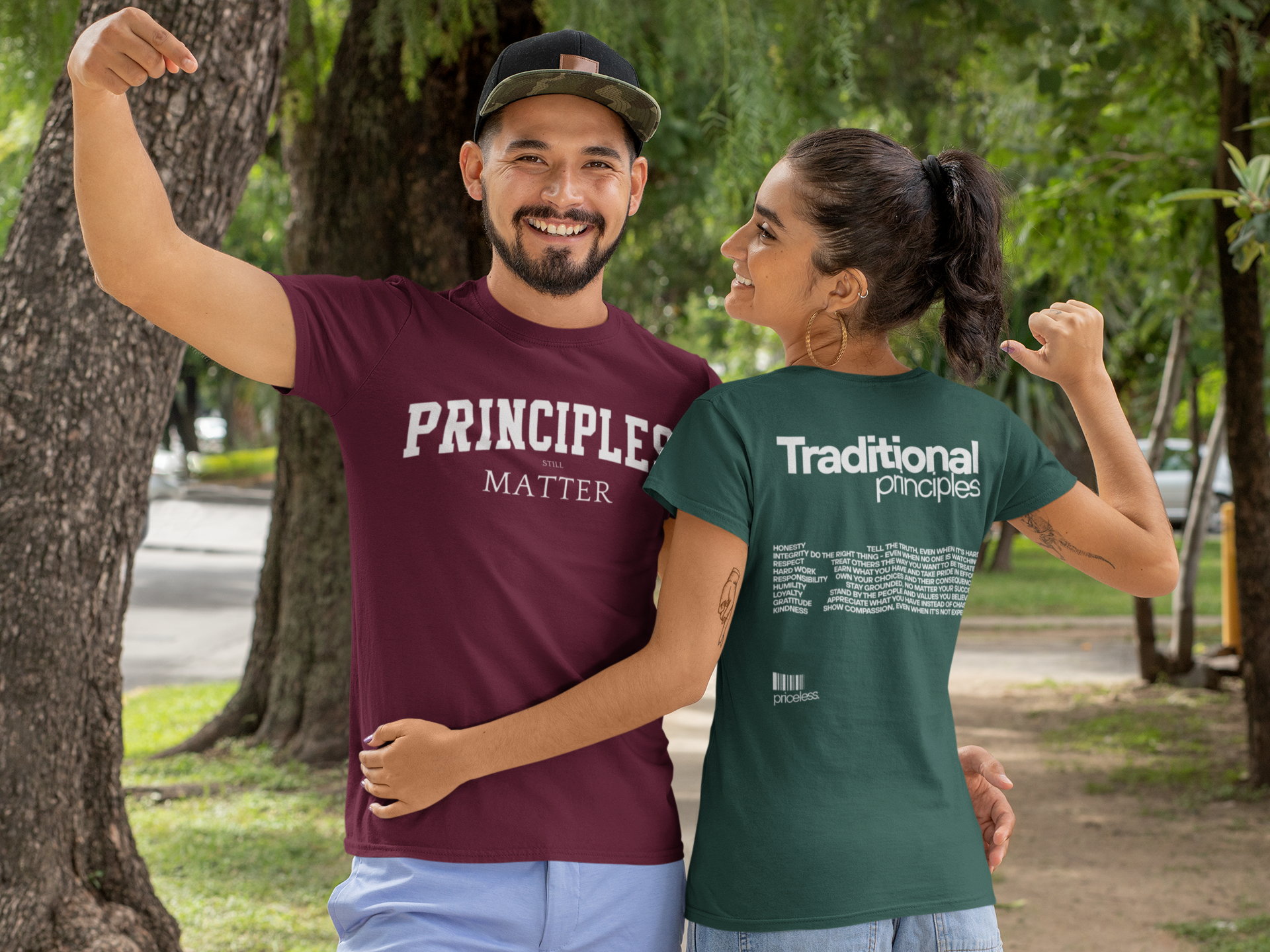 Unisex Graphic Tee - Principles Matter, Inspirational Tee, Motivational Shirt, Casual Wear, Gift for Students product thumbnail image
