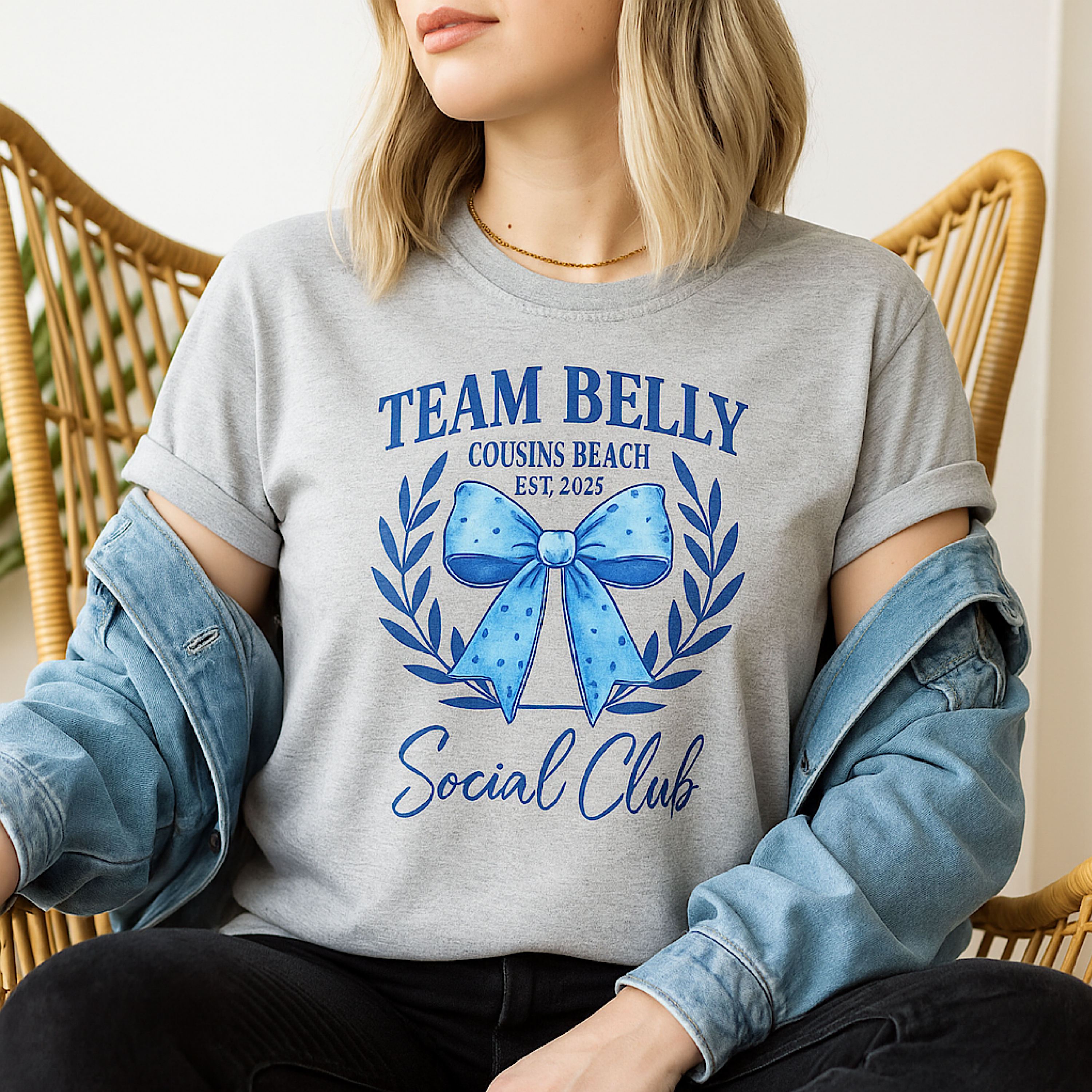 Team Belly Cousins Beach Social Club Shirt The Summer I Turned Pretty Fan Bow