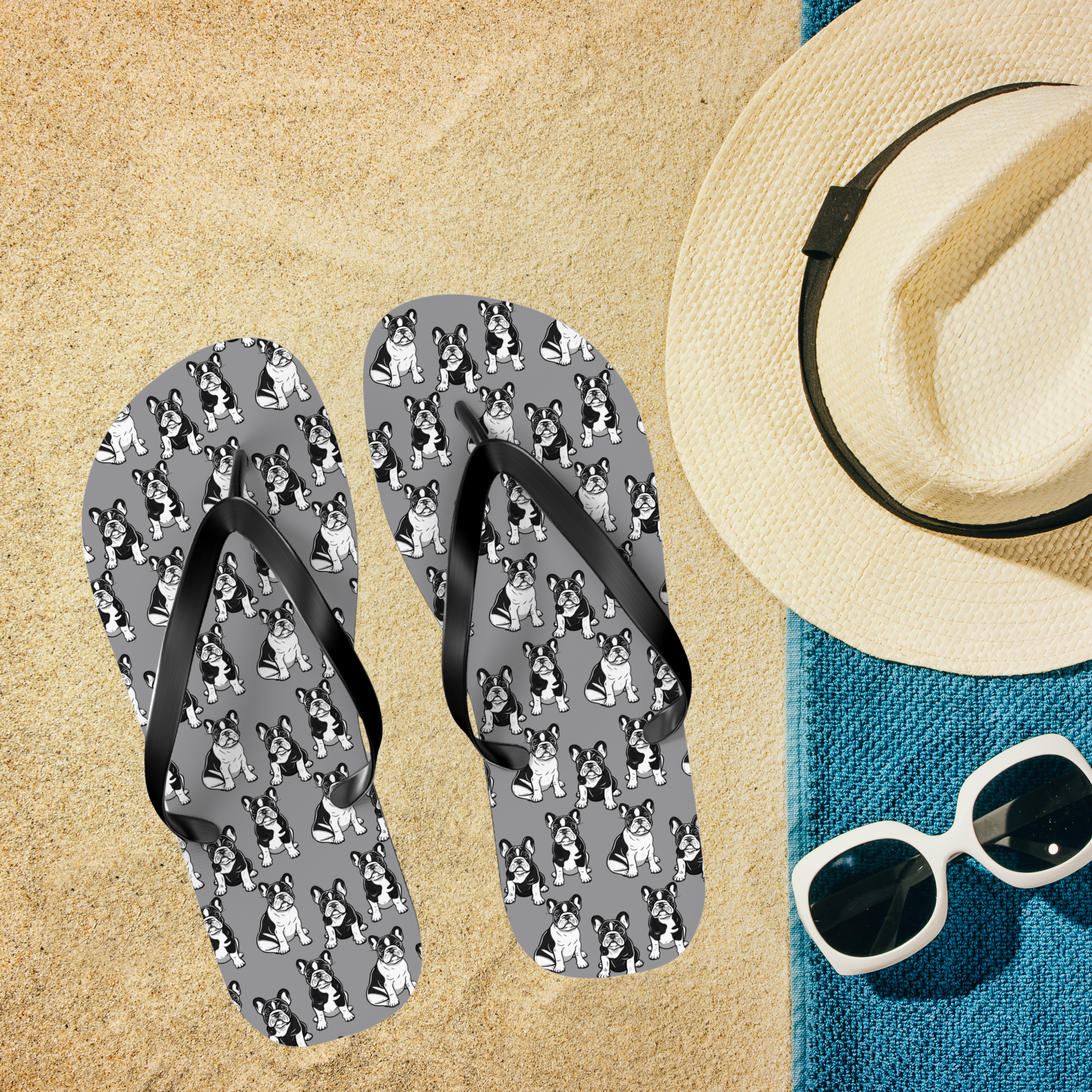 ☀️ French Bulldog Love Flip Flops – Colorful Summer Sandals for Dog Lovers product thumbnail image ☀️ French Bulldog Love Flip Flops – Colorful Summer Sandals for Dog Lovers product thumbnail image