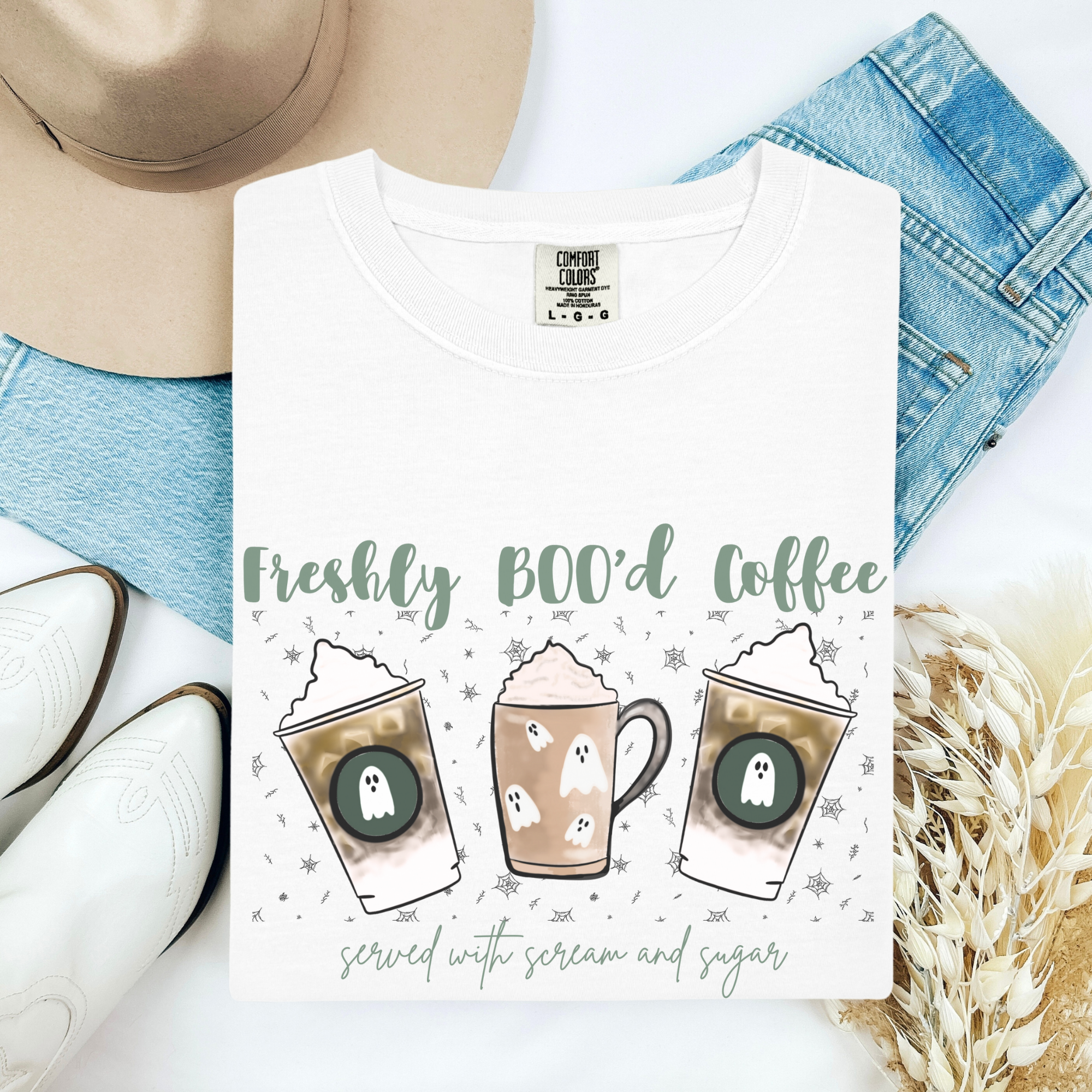 Freshly BOO'd Coffee Unisex T-Shirt, Cozy Fall Fashion, Halloween Gift, Coffee Lover Apparel, Casual Wear, Quirky Tee product thumbnail image Freshly BOO'd Coffee Unisex T-Shirt, Cozy Fall Fashion, Halloween Gift, Coffee Lover Apparel, Casual Wear, Quirky Tee product thumbnail image