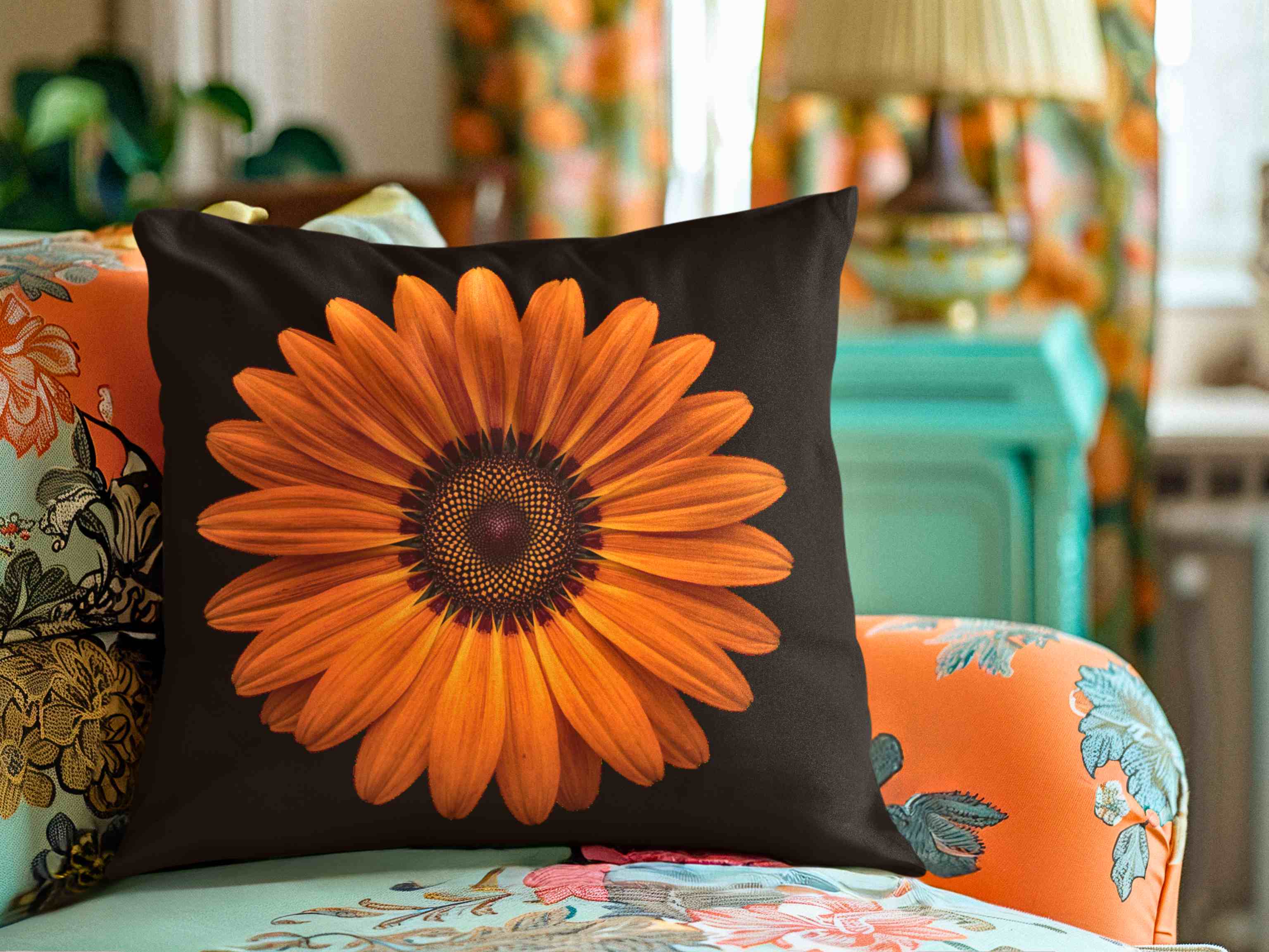 Autumn Orange Flower Pillow for Home Decor, Floral Accent Pillow, Gift for Garden Lovers, Spring Decor, Cozy Living Room Cushion, Fall Color Autumn Orange Flower Pillow for Home Decor, Floral Accent Pillow, Gift for Garden Lovers, Spring Decor, Cozy Living Room Cushion, Fall Color