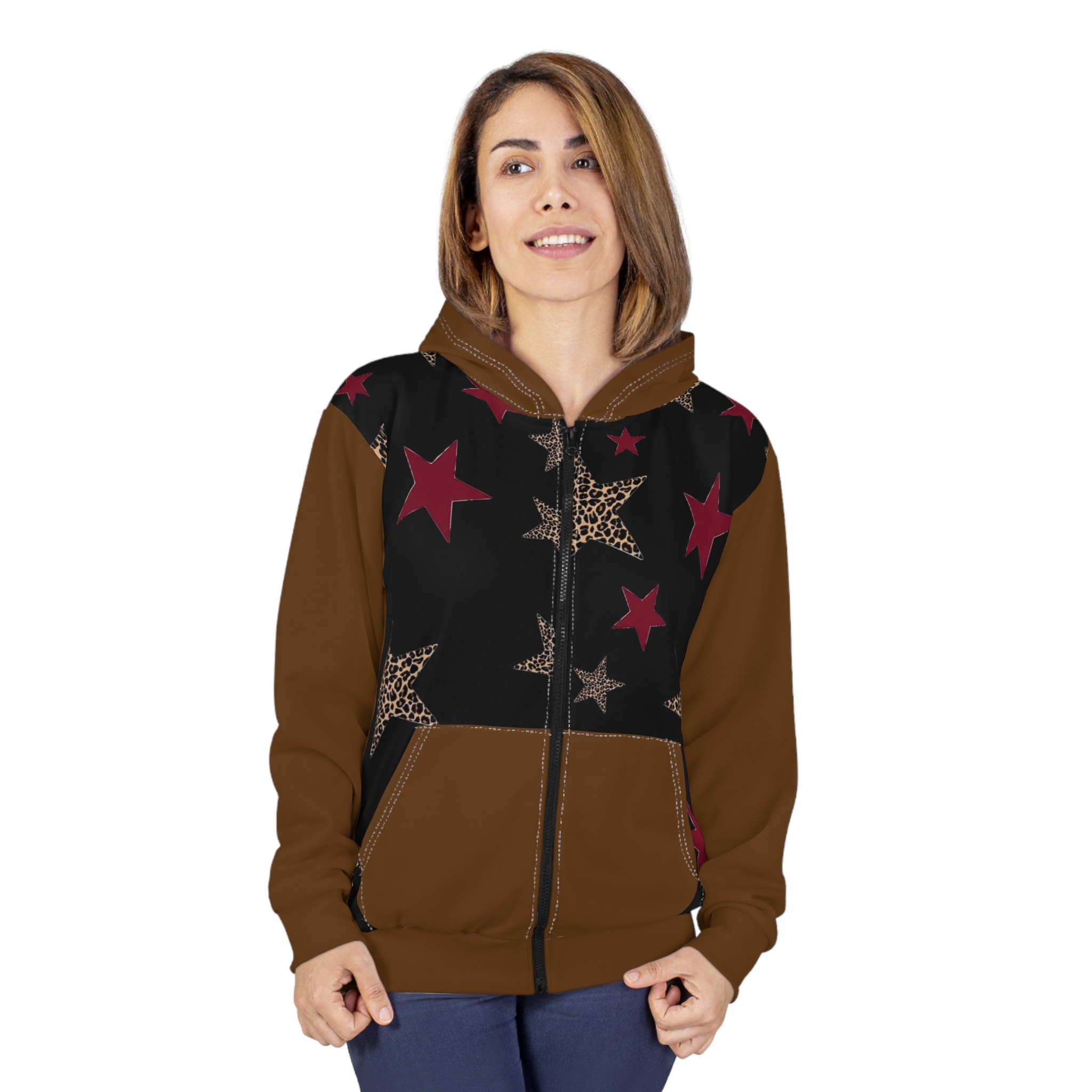 Personalized Pattern Zip Hoodie, Graphic Hoodie for Casual Wear, Unisex Customizable Zip-Up, Cozy Hoodie Gift, Trendy Outfit for All Seasons, Gift for Her/Him product thumbnail image