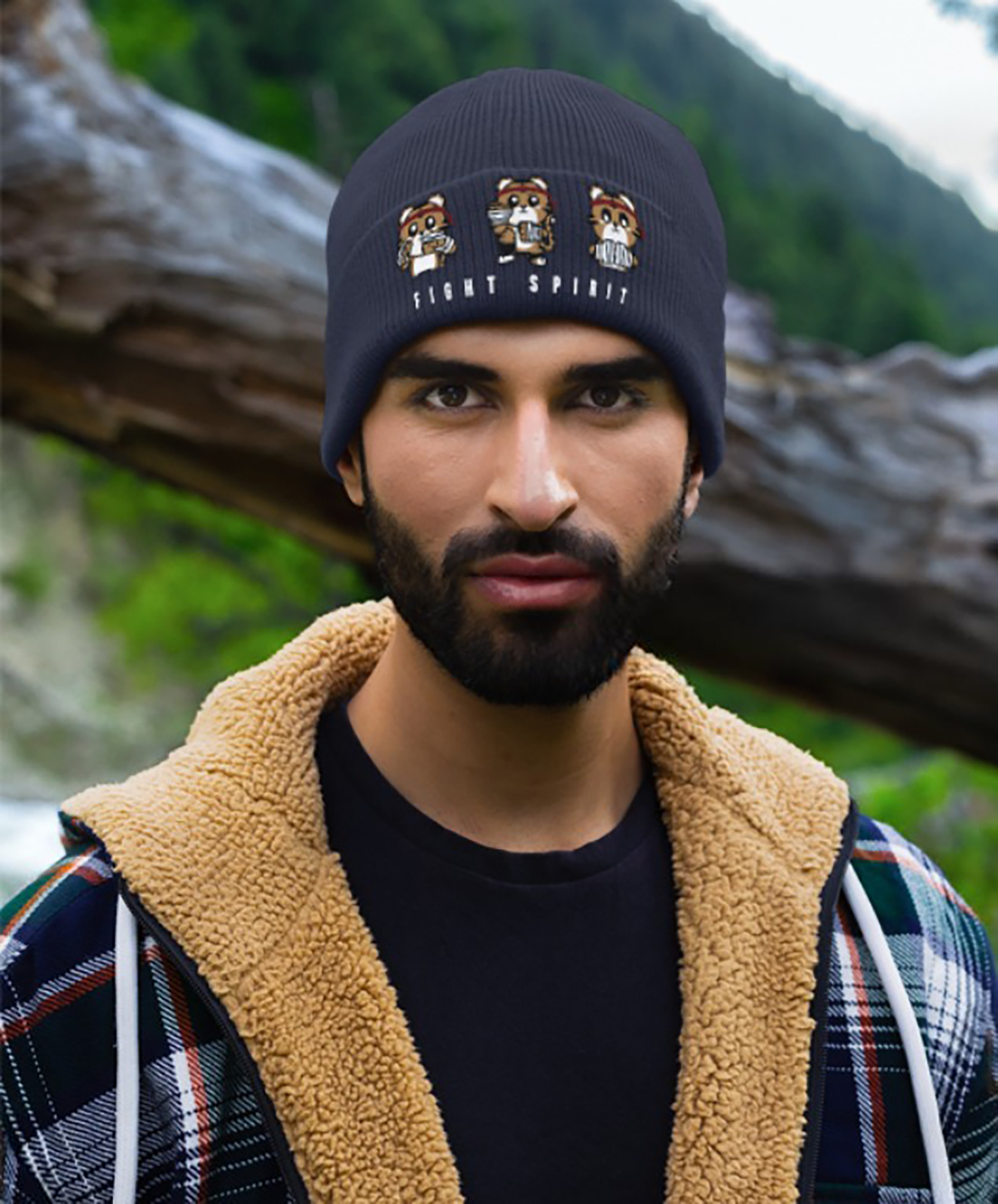 Three Tigers Dark Embroidered Knit Beanie - Vol. III product thumbnail image Three Tigers Dark Embroidered Knit Beanie - Vol. III product thumbnail image