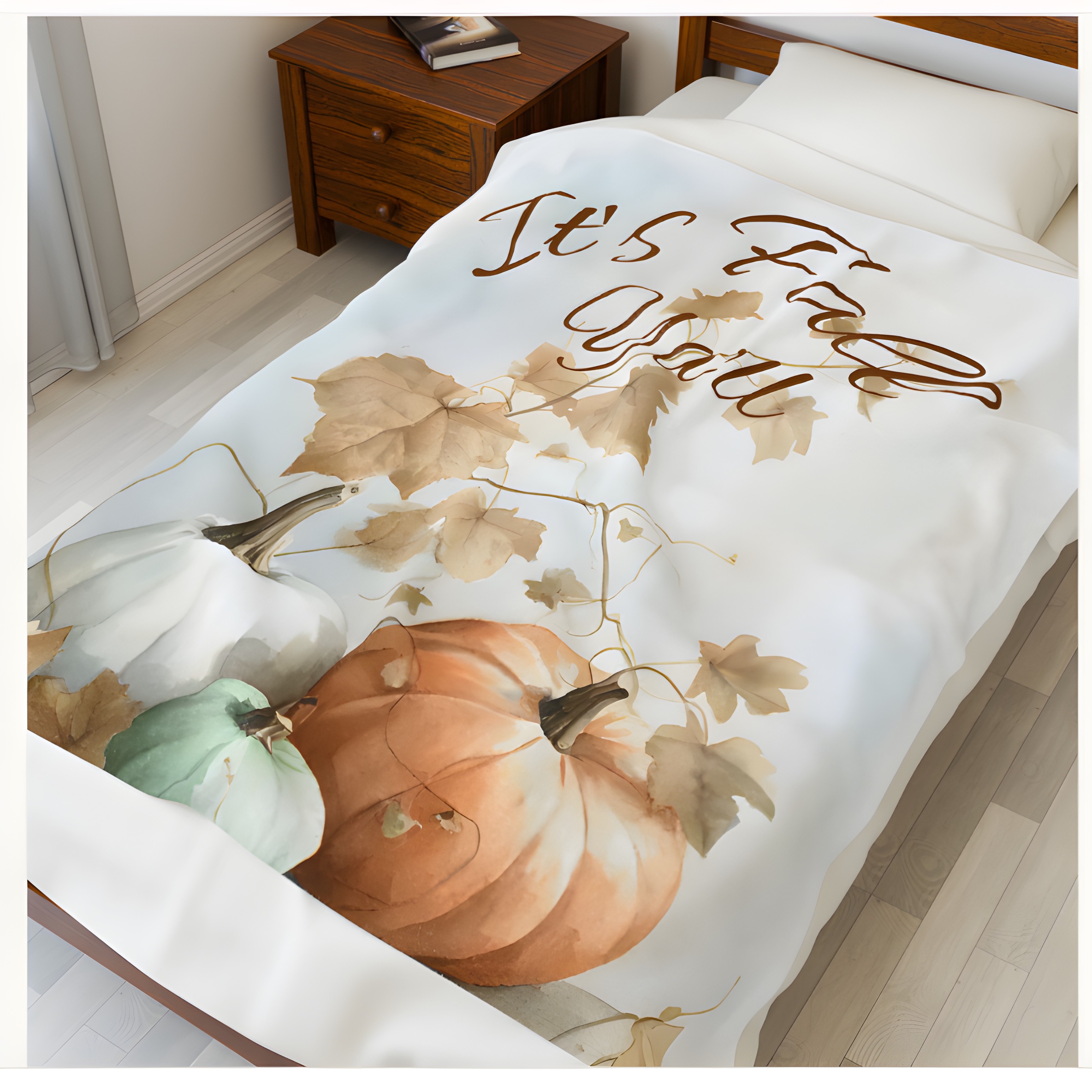 Personalized: Fall Décor Velveteen Plush Blanket, Autumn Throw, Pumpkin Blanket product thumbnail image Personalized: Fall Décor Velveteen Plush Blanket, Autumn Throw, Pumpkin Blanket product thumbnail image