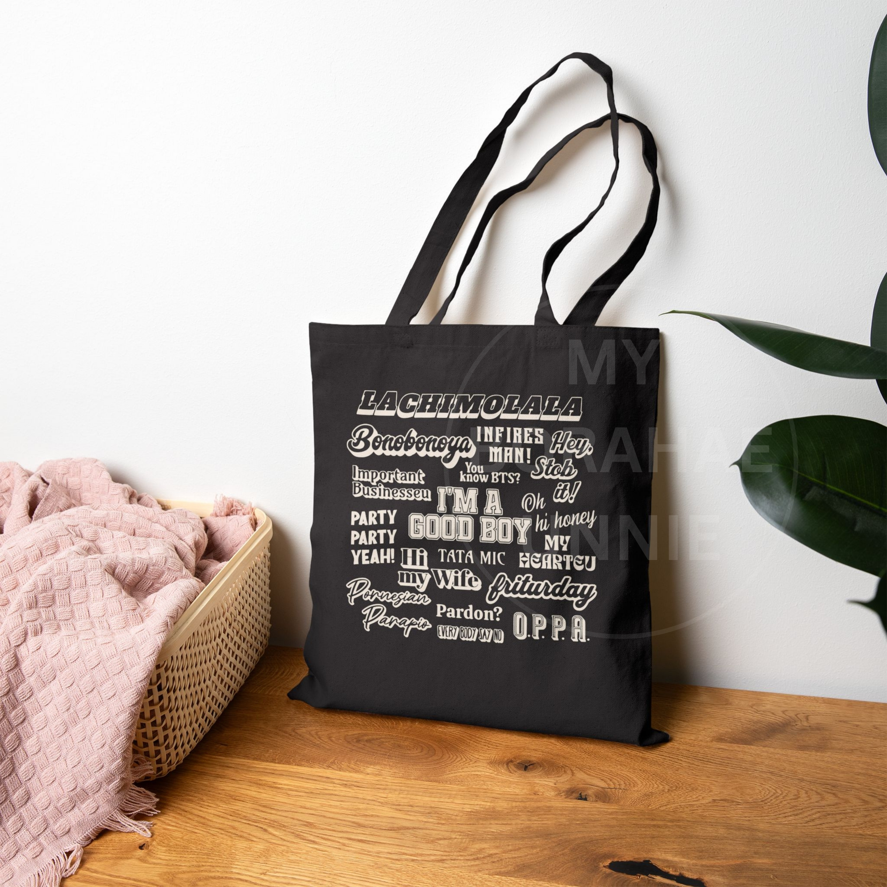 Bangtan Quotes Cotton Canvas Tote Bag, Designed by Army for Army product thumbnail image Bangtan Quotes Cotton Canvas Tote Bag, Designed by Army for Army product thumbnail image