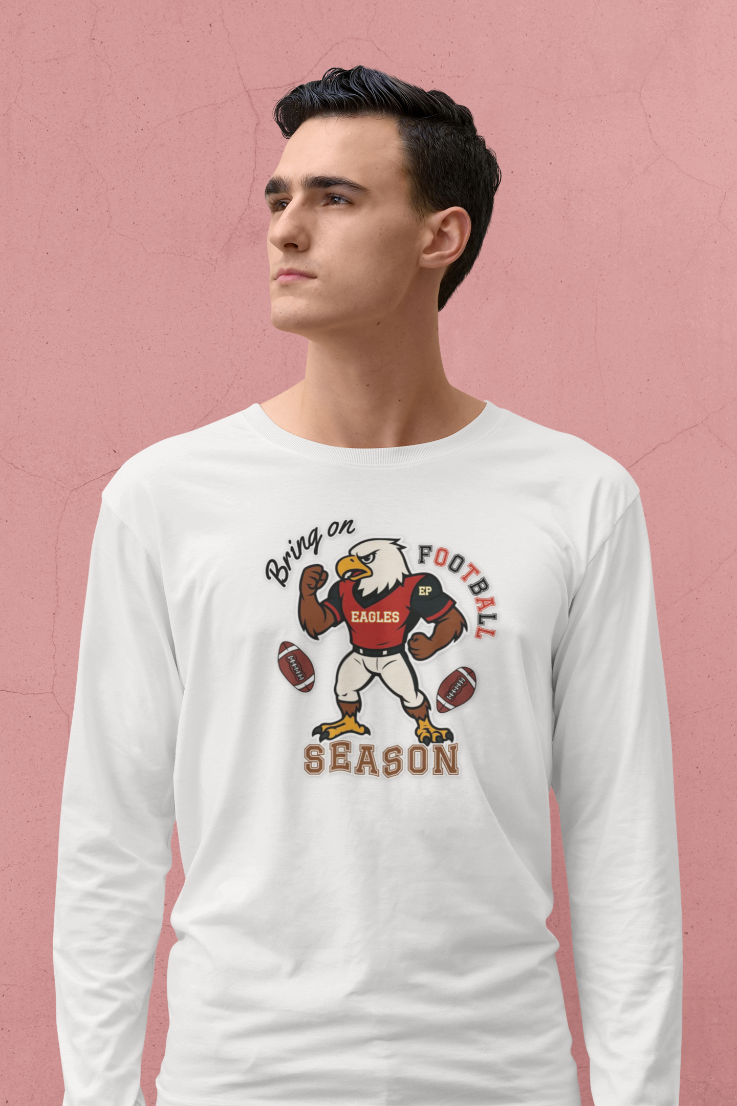 Football Season Long Sleeve Tee, Unisex Football Shirt, Sports Fan Apparel, Game Day Outfit, Eagles product thumbnail image Football Season Long Sleeve Tee, Unisex Football Shirt, Sports Fan Apparel, Game Day Outfit, Eagles product thumbnail image