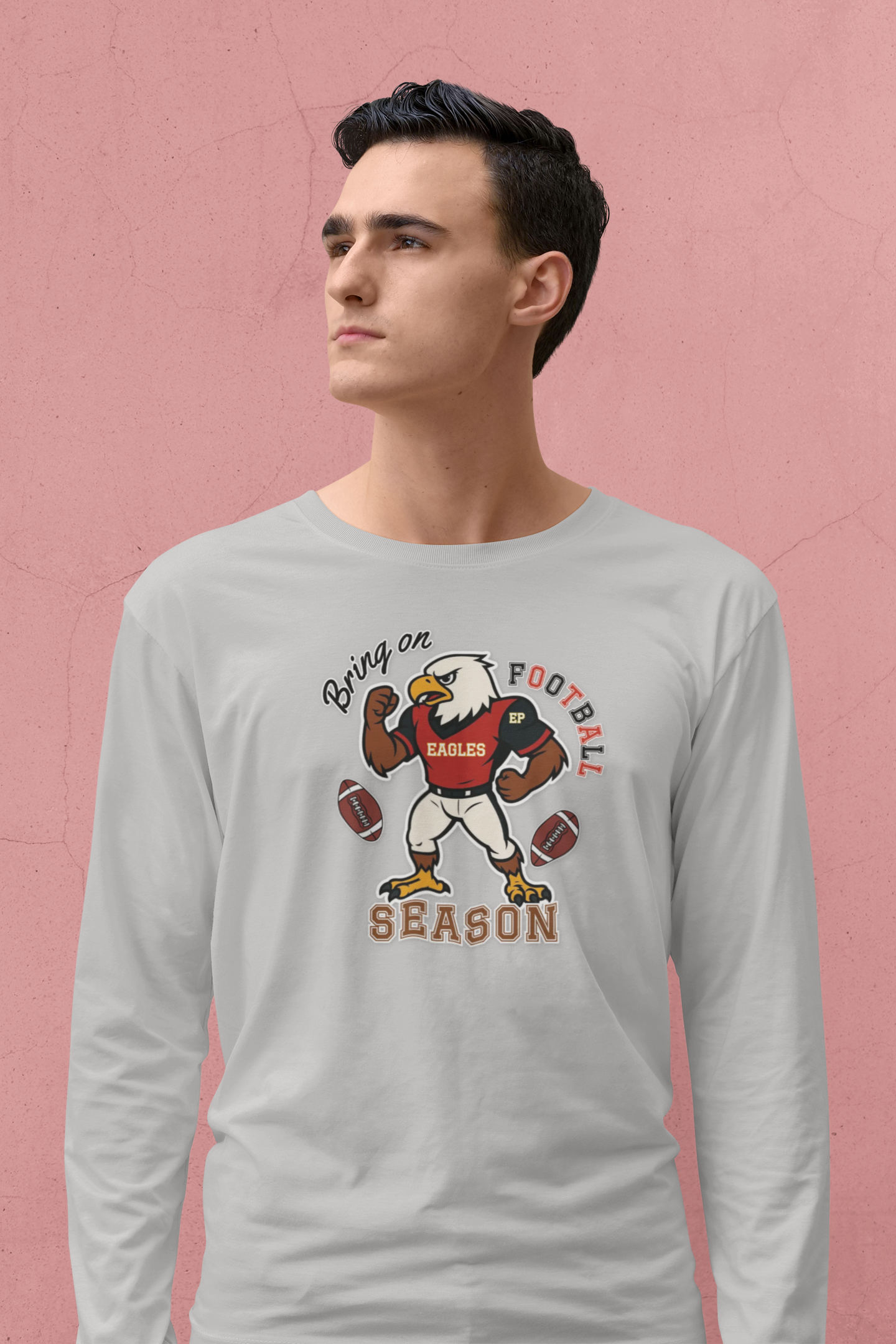 Football Season Long Sleeve Tee, Unisex Football Shirt, Sports Fan Apparel, Game Day Outfit, Eagles product thumbnail image Football Season Long Sleeve Tee, Unisex Football Shirt, Sports Fan Apparel, Game Day Outfit, Eagles product thumbnail image
