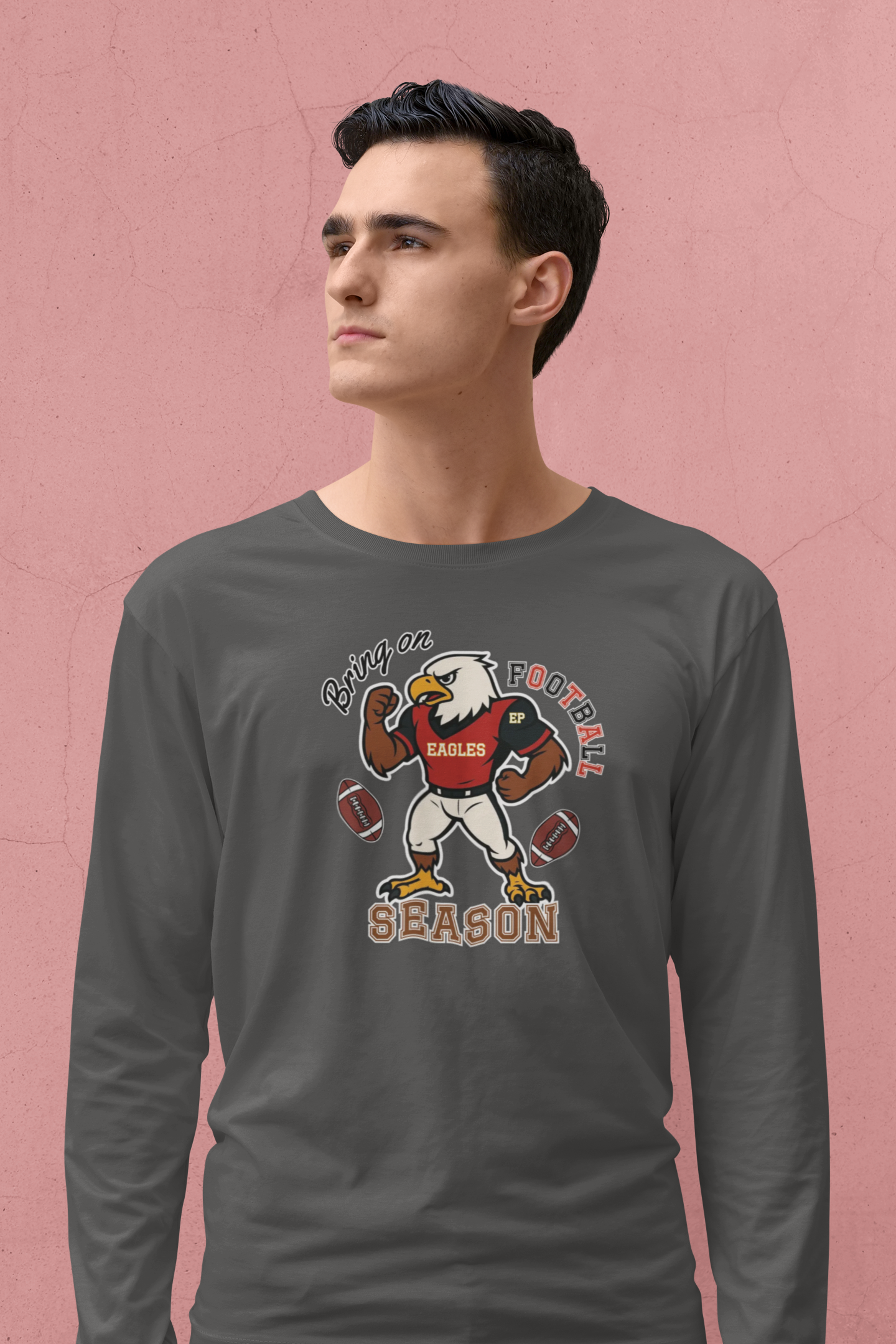 Football Season Long Sleeve Tee, Unisex Football Shirt, Sports Fan Apparel, Game Day Outfit, Eagles product thumbnail image Football Season Long Sleeve Tee, Unisex Football Shirt, Sports Fan Apparel, Game Day Outfit, Eagles product thumbnail image