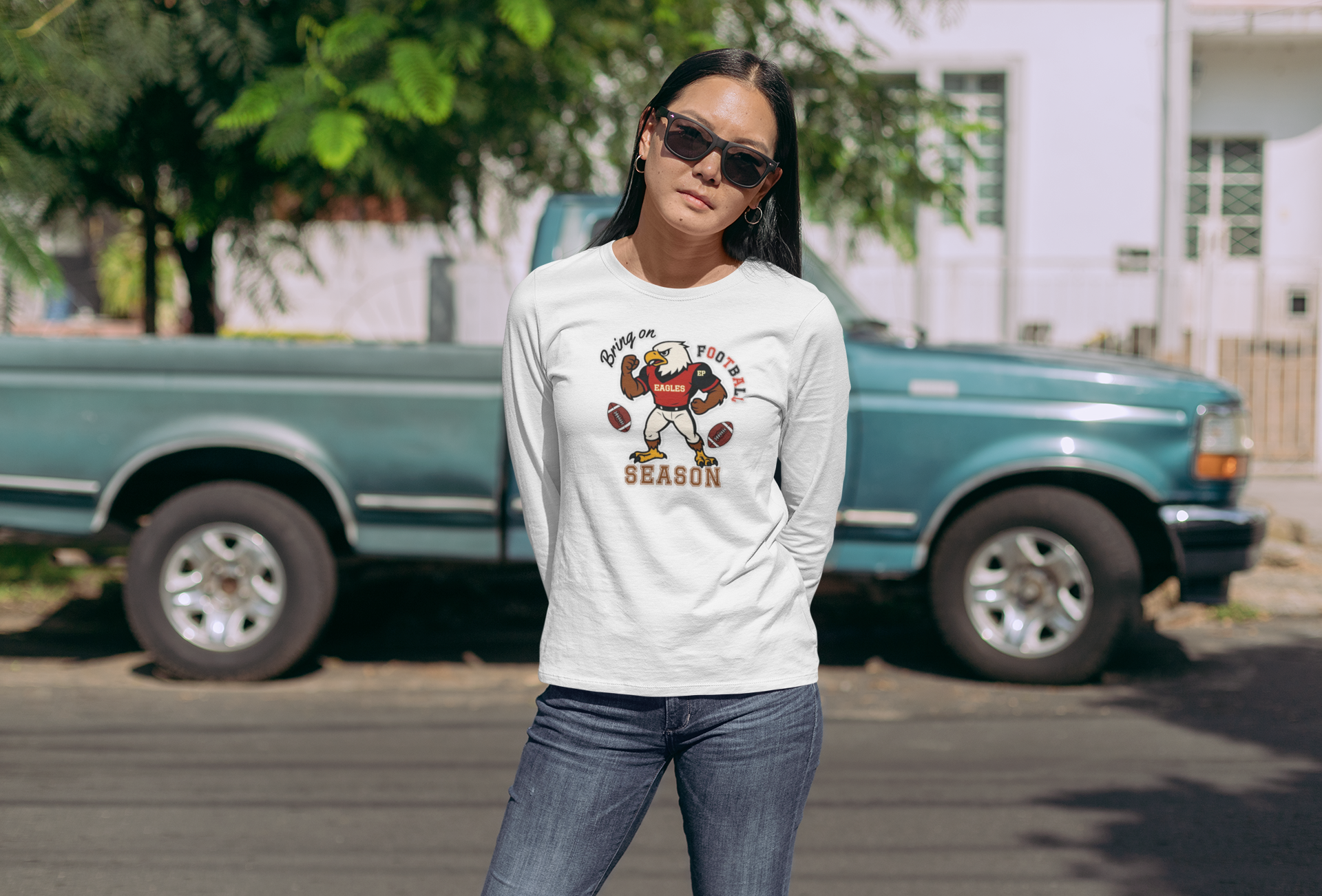 Football Season Long Sleeve Tee, Unisex Football Shirt, Sports Fan Apparel, Game Day Outfit, Eagles product thumbnail image Football Season Long Sleeve Tee, Unisex Football Shirt, Sports Fan Apparel, Game Day Outfit, Eagles product thumbnail image