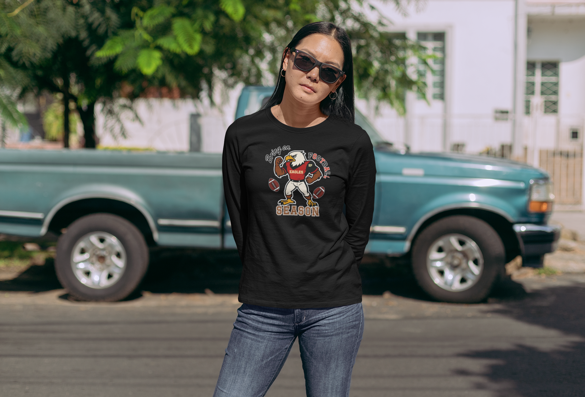 Football Season Long Sleeve Tee, Unisex Football Shirt, Sports Fan Apparel, Game Day Outfit, Eagles product thumbnail image Football Season Long Sleeve Tee, Unisex Football Shirt, Sports Fan Apparel, Game Day Outfit, Eagles product thumbnail image