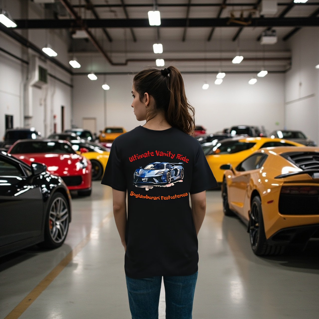 Sarcasm Culture Ultimate Vanity Ride Duglamborari Testosterosa Tee  product thumbnail image