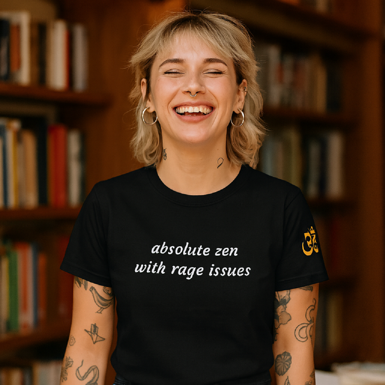 Absolute Zen Black 100% Cotton Black T-Shirt product thumbnail image