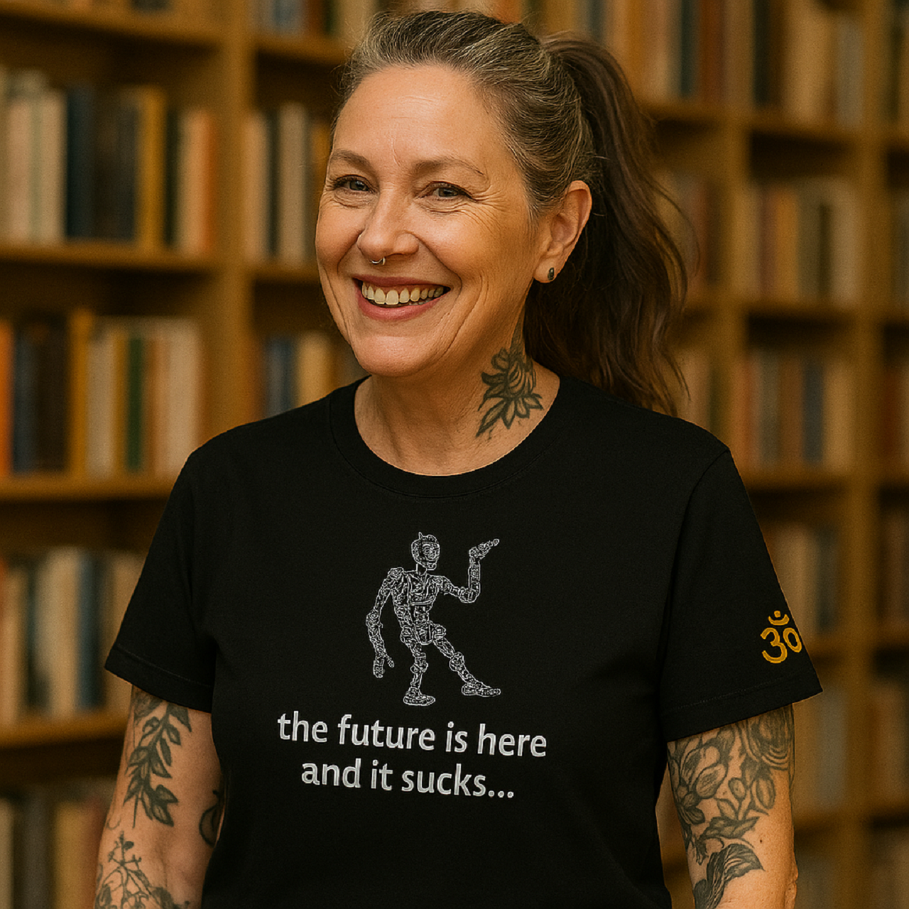 The Future is Here 100% Cotton Black T-Shirt The Future is Here 100% Cotton Black T-Shirt