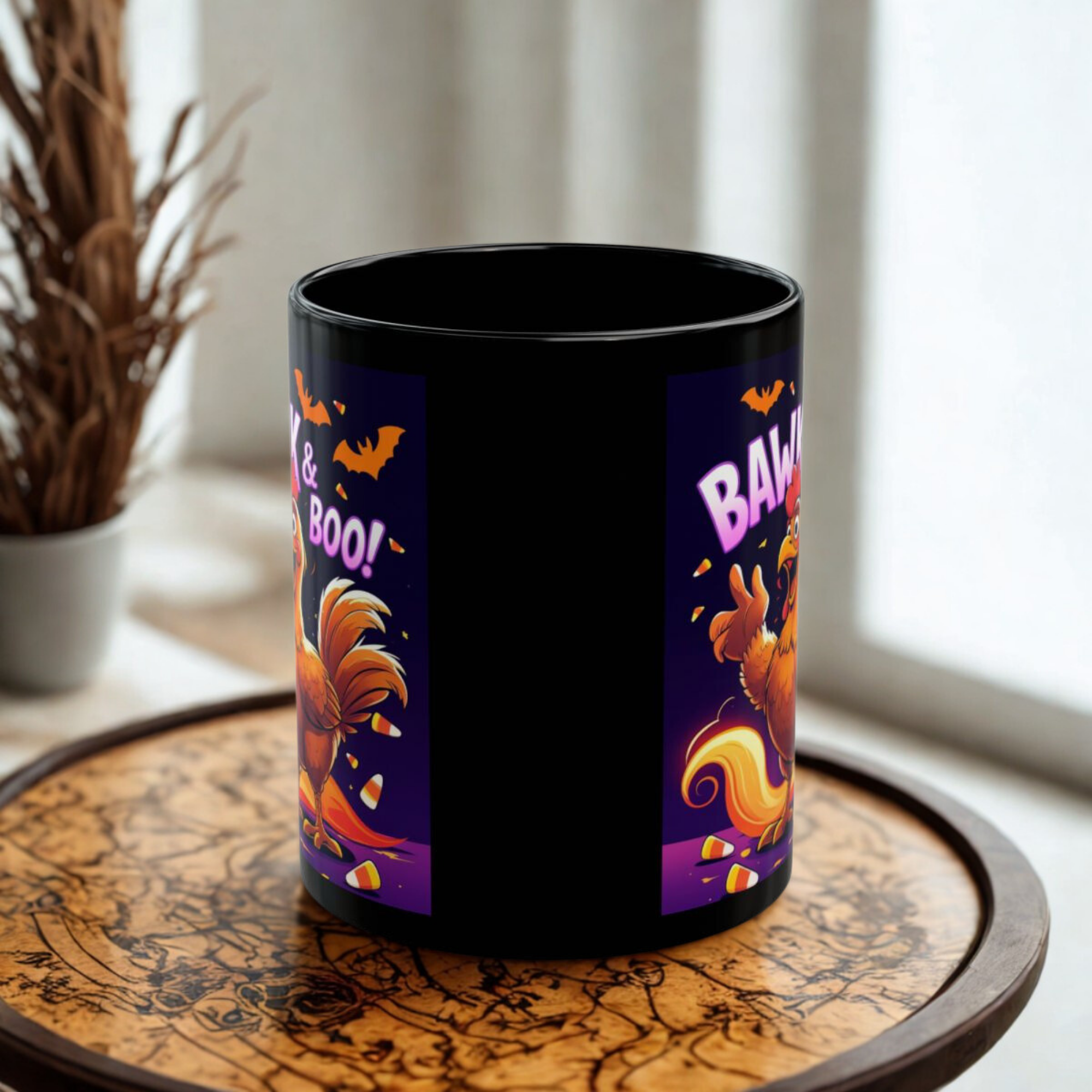 Halloween Chicken Mug Bawk And Boo Coffee Cup | Funny Farmhouse Chicken Gift | Spooky Fall Candy Corn Mug product thumbnail image Halloween Chicken Mug Bawk And Boo Coffee Cup | Funny Farmhouse Chicken Gift | Spooky Fall Candy Corn Mug product thumbnail image