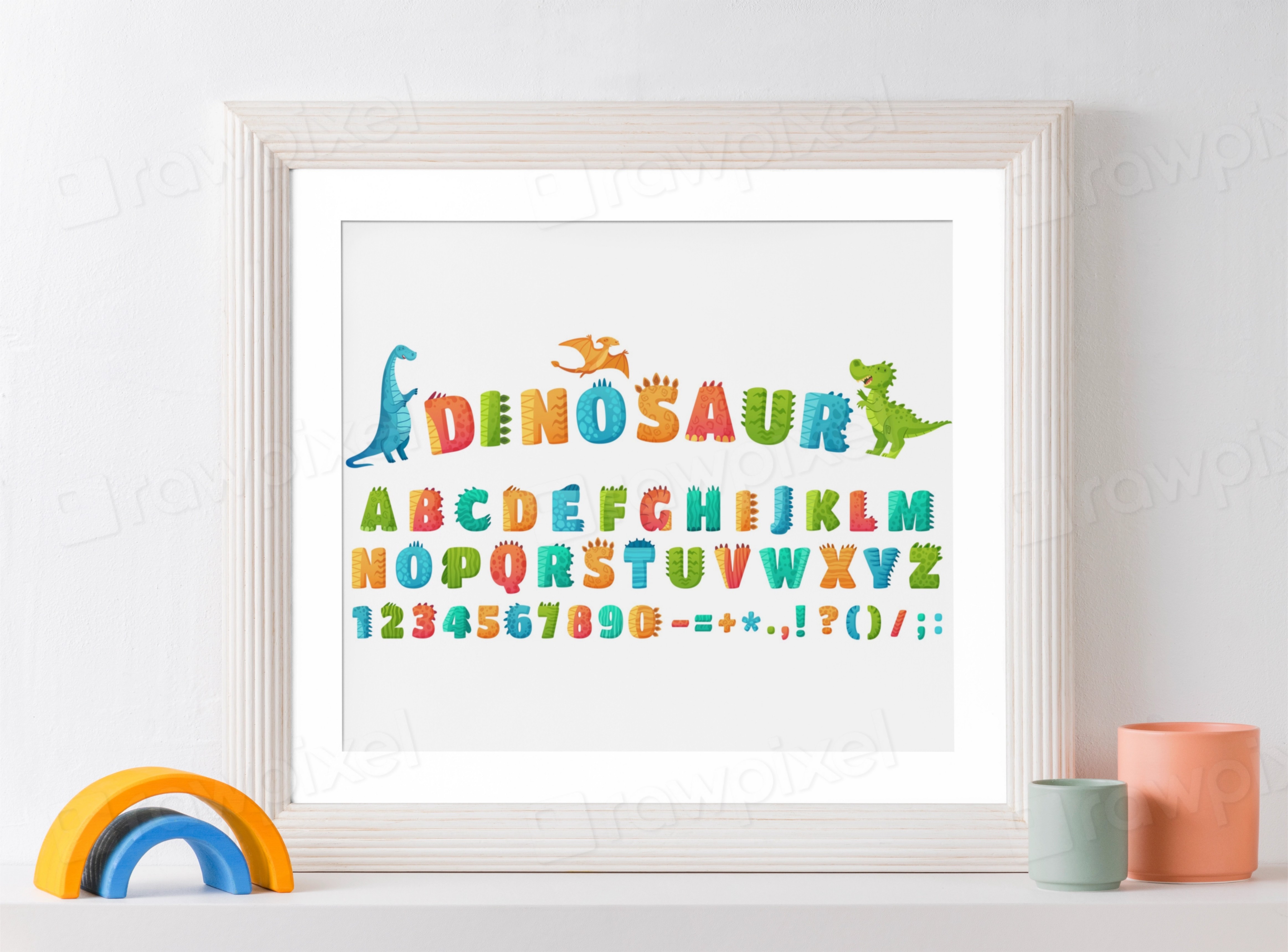 Dinosaur Alphabet Poster, Kids Room Decor, Nursery Art, Educational Print, Playroom Wall Art, Baby Shower Gift, Fun Learning Decor