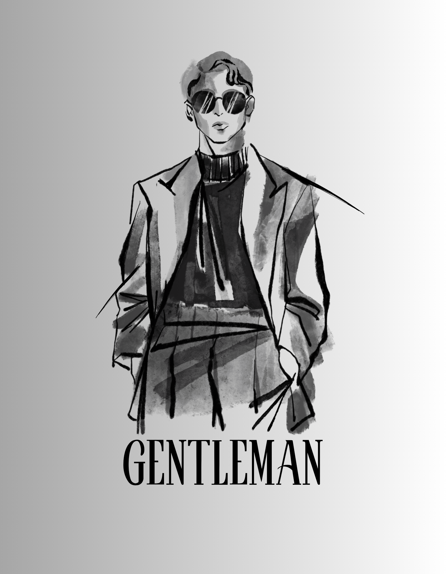 Gentleman Graphic Crewneck Sweatshirt, Unisex Fashion Top, Casual Style, Gift for Him/Her, Trendy Apparel