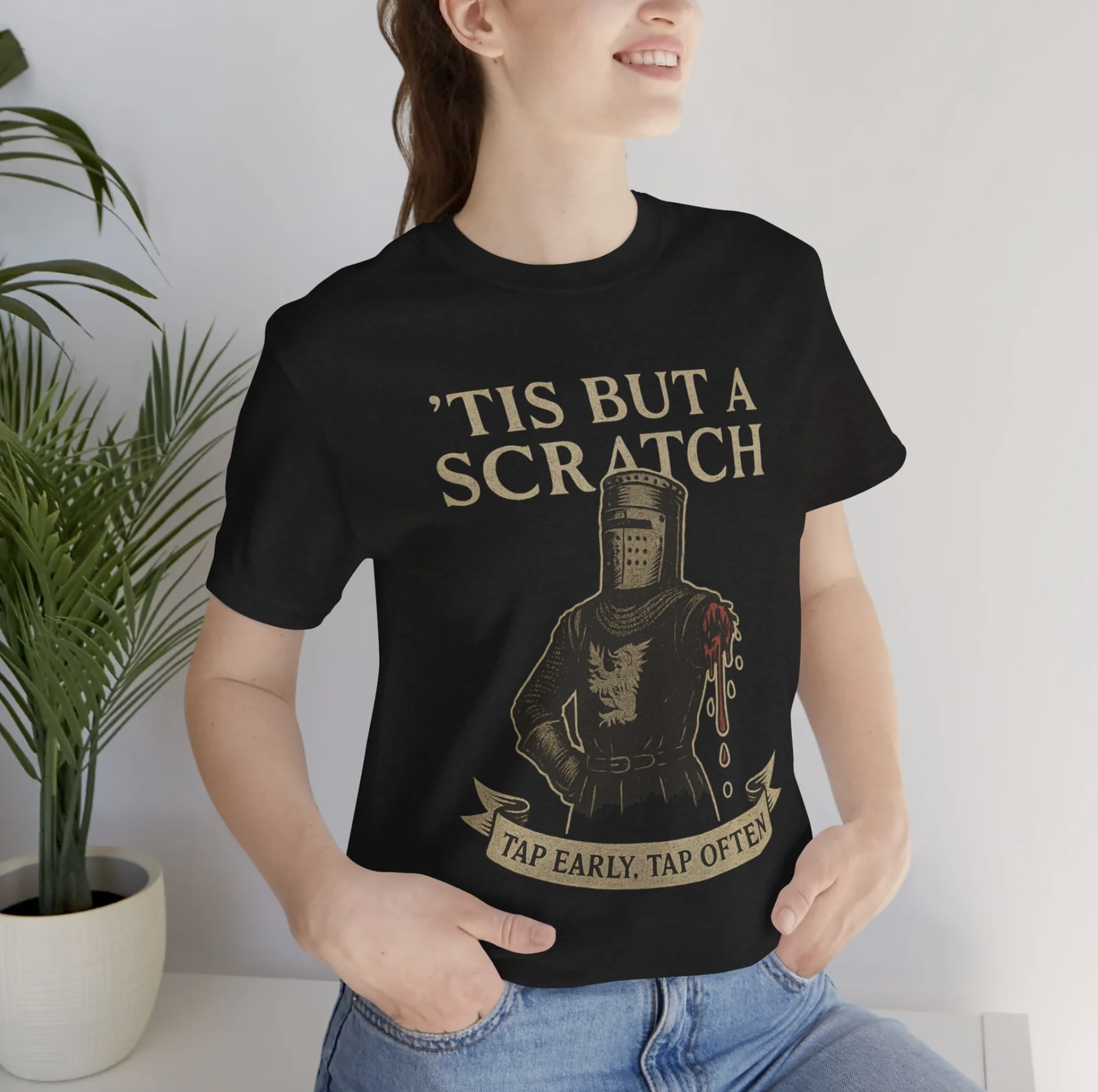 'Tis But a Scratch Black Knight BJJ Men/Unisex T-Shirt product thumbnail image 'Tis But a Scratch Black Knight BJJ Men/Unisex T-Shirt product thumbnail image